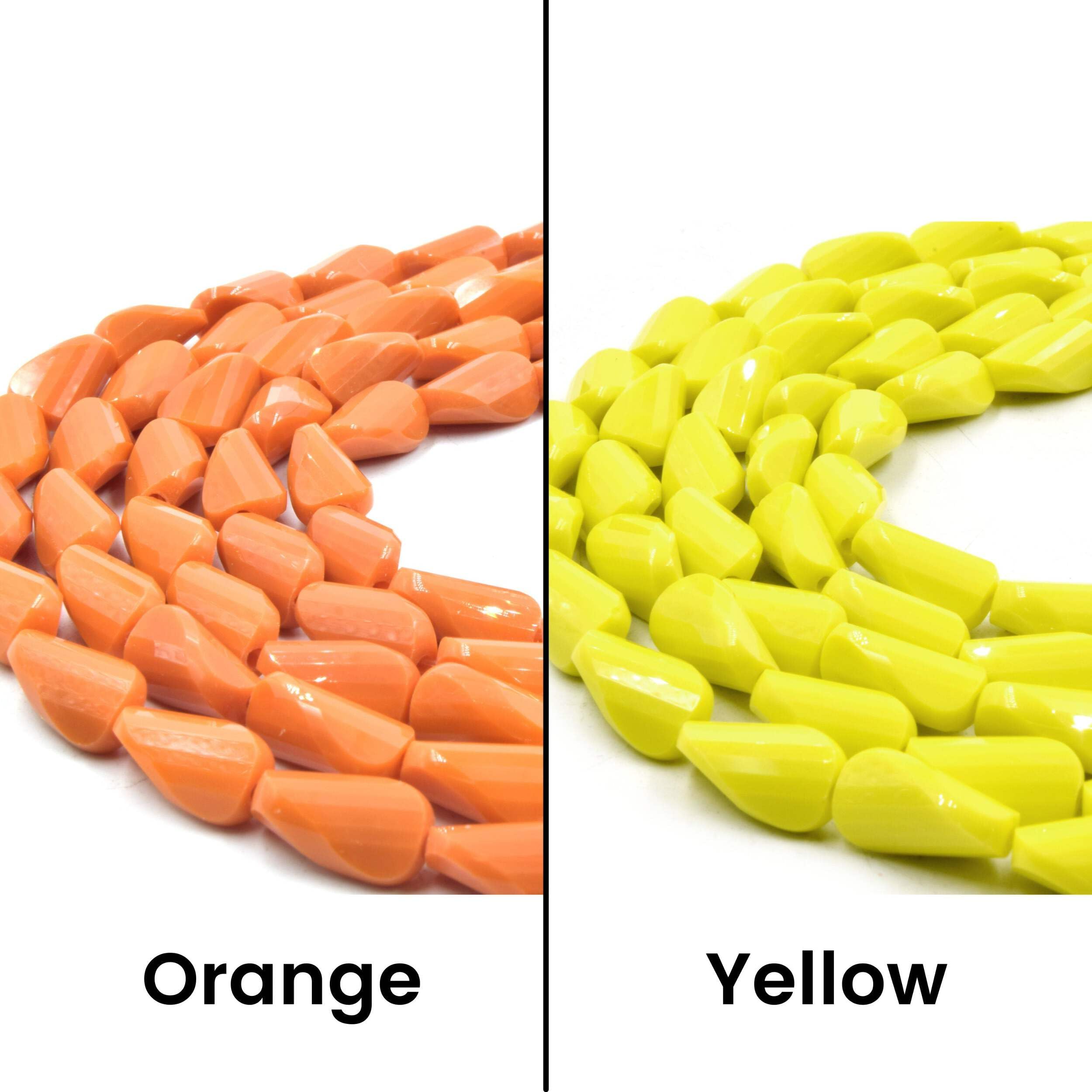 Chinese Crystal Beads | Twisted Teardrop Beads for Jewelry Making | Orange Crystal Teardrop Beads for Necklace, Bracelet & DIY Crafts