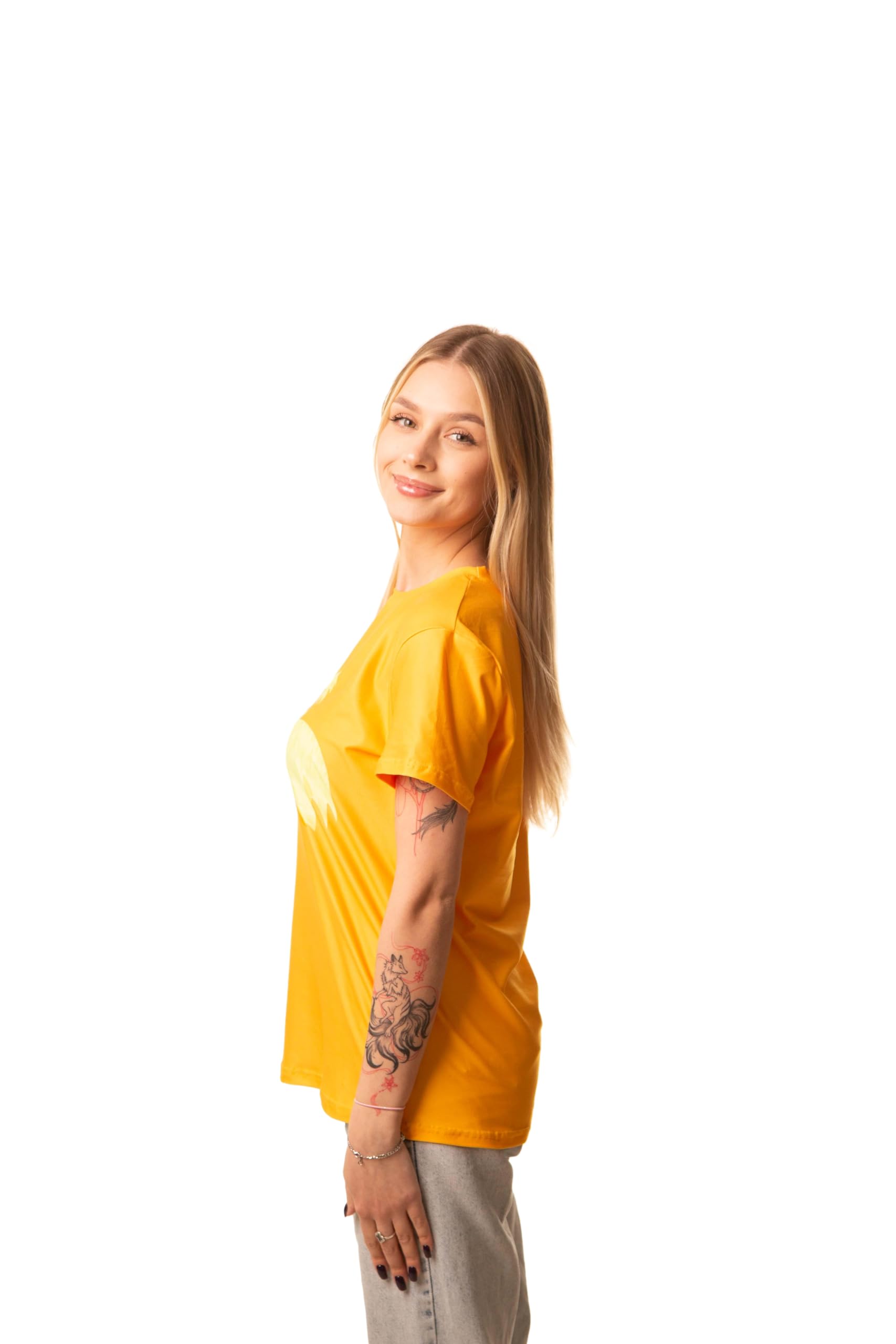 ComfyCamper Women's Orange Face Mustache T-Shirt - Funny Halloween & Christmas Costume Tee for Women & Men | Party Outfit, Gift Idea