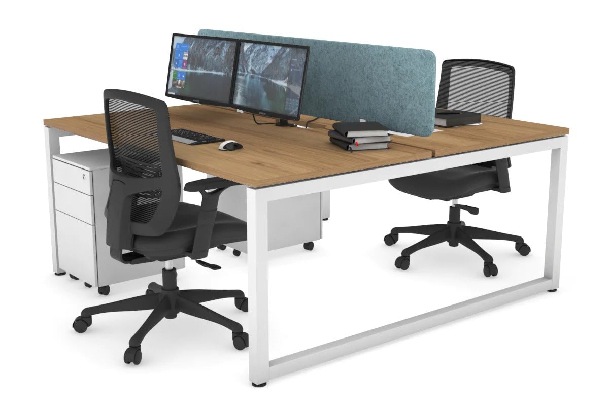 Quadro Loop Legs 2 Person Office Workstation - 1600L x 800W with Cable Management - Modern Shared Desk for Collaborative Workspaces & Home Offices