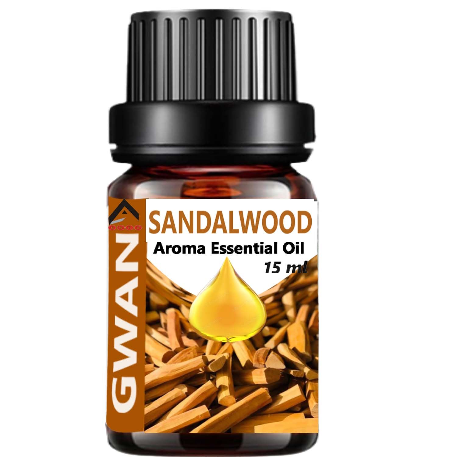 Gwan Aromatherapy Essential Oil Diffuser - Natural & Chemical-Free Sandalwood Scent, 15ml (1-Pack) for Home Fragrance, Relaxation & Stress Relief