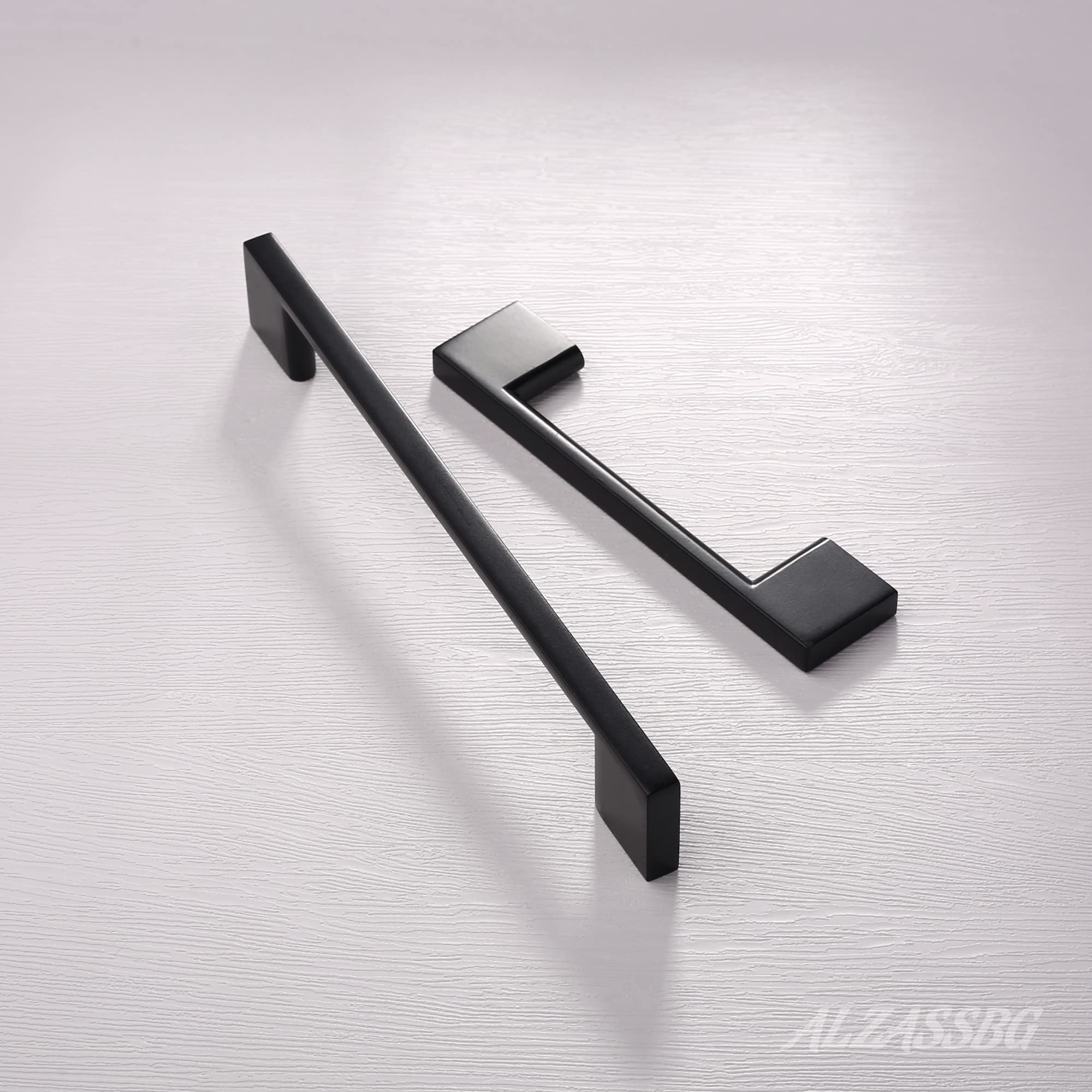 10 Pack Matte Black Cabinet Pulls - 5 Inch (128mm) Hole Centers, Modern Rectangle Kitchen Cabinet Handles for Drawers & Cabinets - Durable & Stylish Hardware for Home & Office Renovation