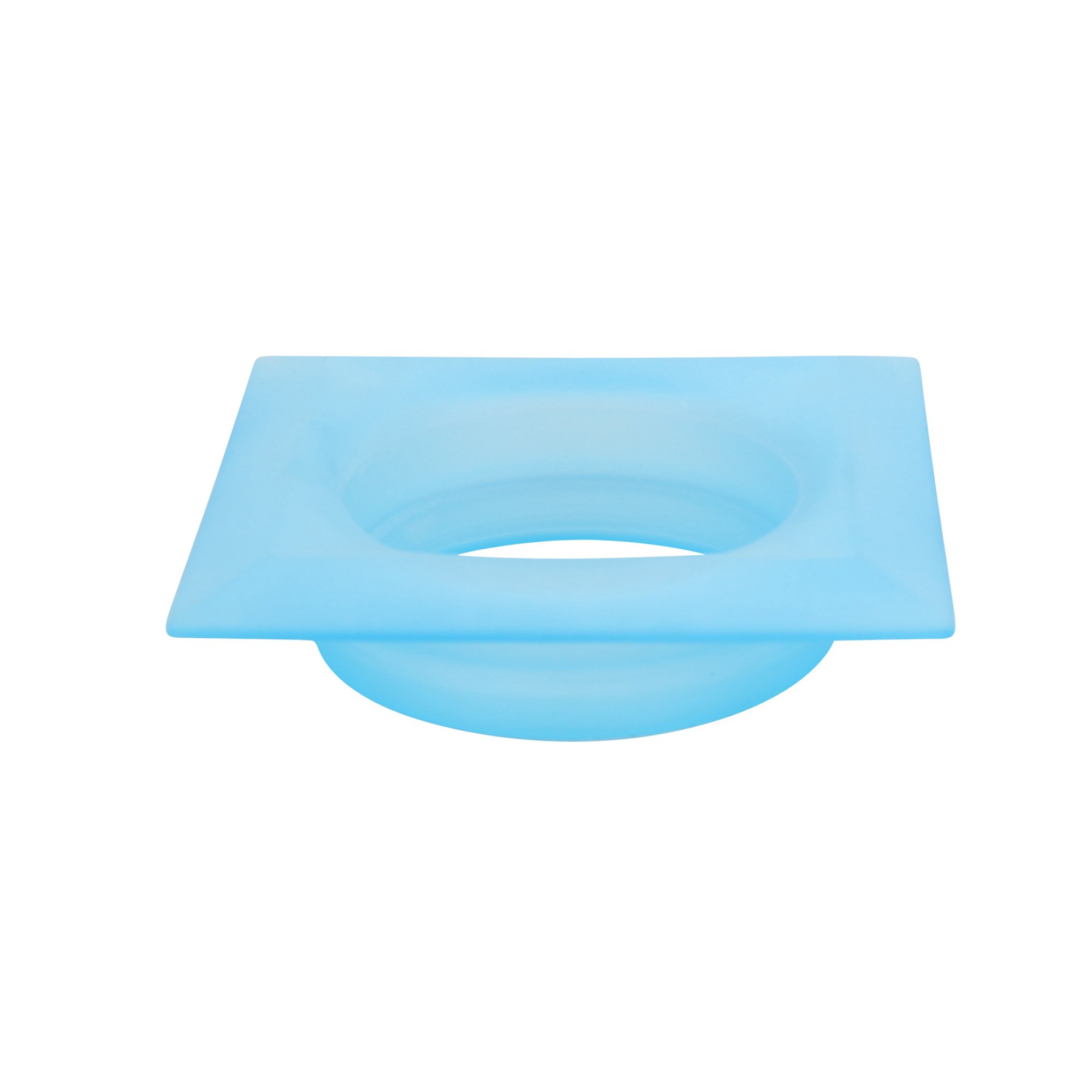 MIRA-2 Square Recessed Lighting Trim with Light Blue Glass - Modern LED Ceiling Light Fixture for Kitchen, Bathroom, and Living Room