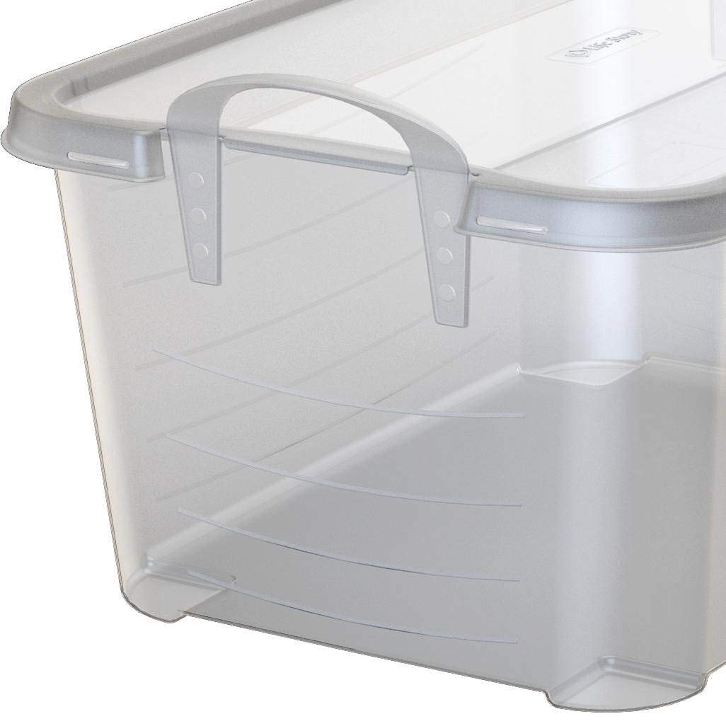 Clear Stackable 55 Quart Closet Storage Boxes (8 Pack) - Durable Organizer for Clothes, Toys & Home Essentials | Perfect for Bedroom, Closet & Garage Organization