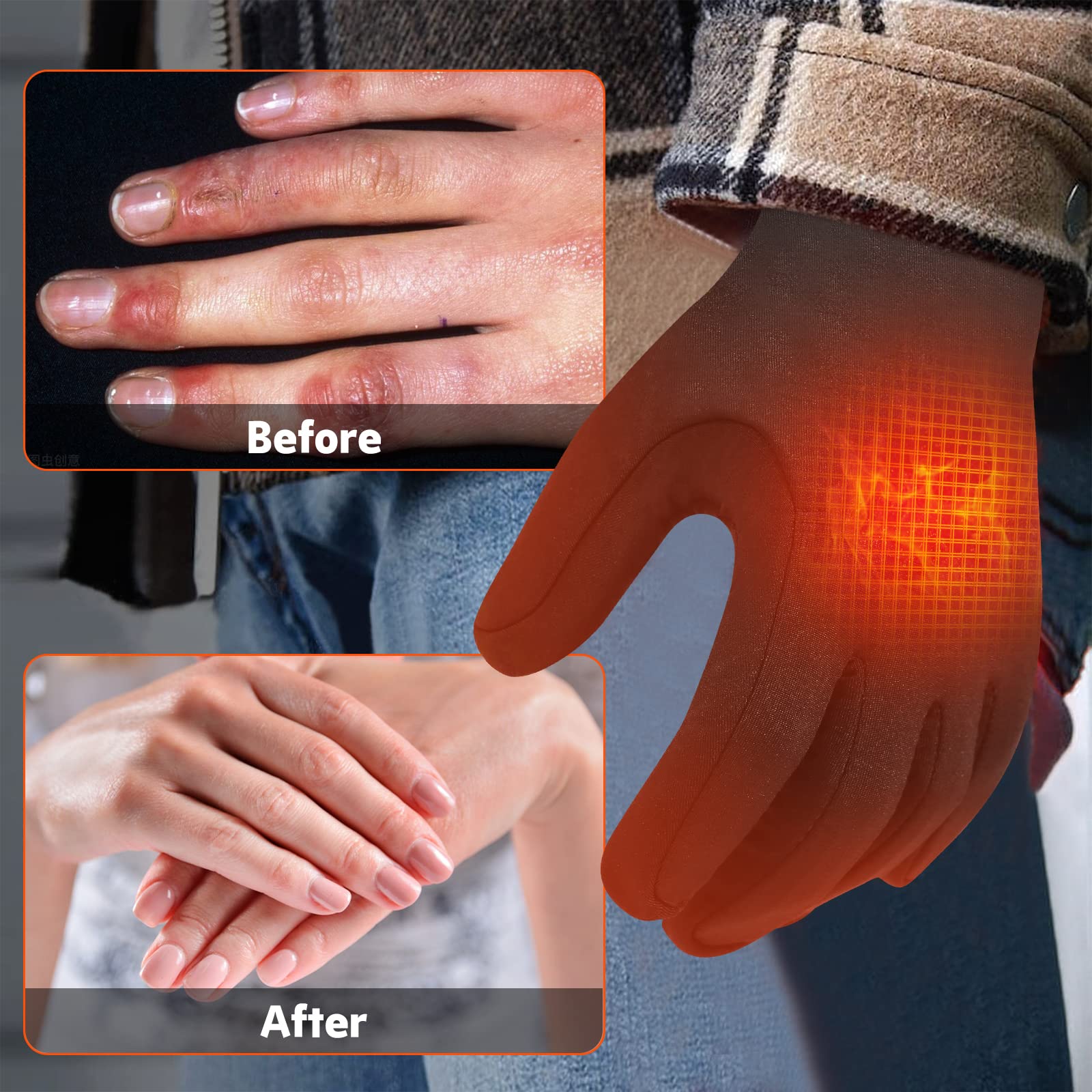 Rechargeable Electric Heated Gloves for Men & Women - Thin Battery-Powered Winter Work Gloves for Outdoor Activities, Skiing, and Cold Weather Protection