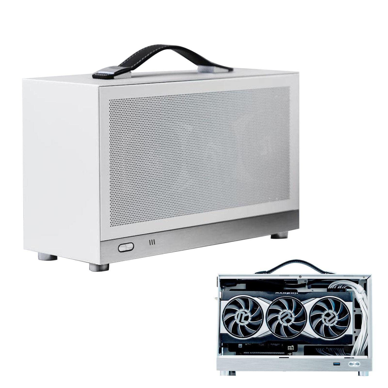 Portable ITX Computer Case - Aluminum Alloy Mini PC Case with USB Ports for Home & Office Desktop | Compact Gaming PC Chassis for Travel & LAN Parties
