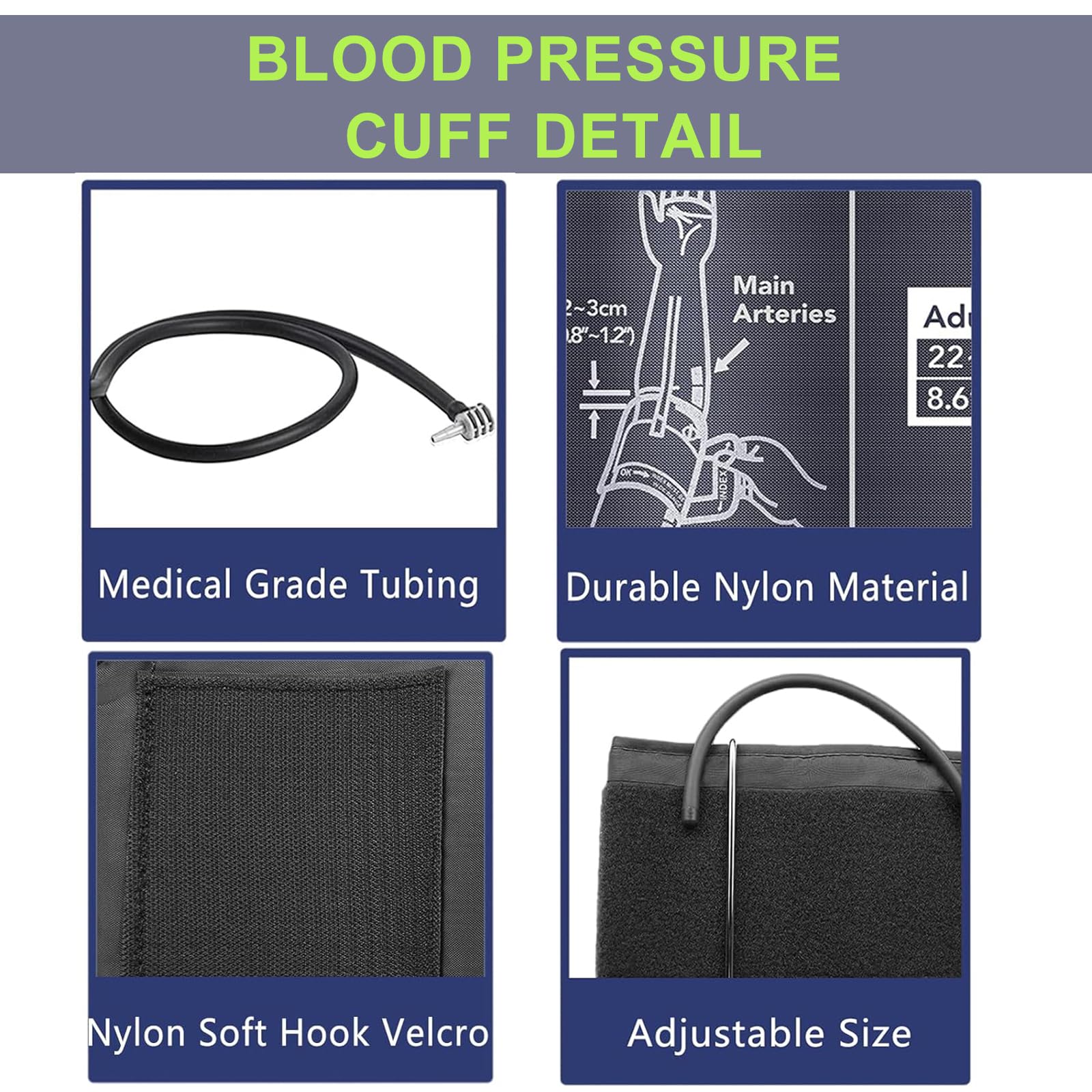 Omron BP Monitor Replacement XL Cuff 22-52cm - Adjustable Extra Large Blood Pressure Cuff with 4 Universal Interfaces | Compatible with Omron Blood Pressure Monitors | Ideal for Big Arms & Home Health Monitoring