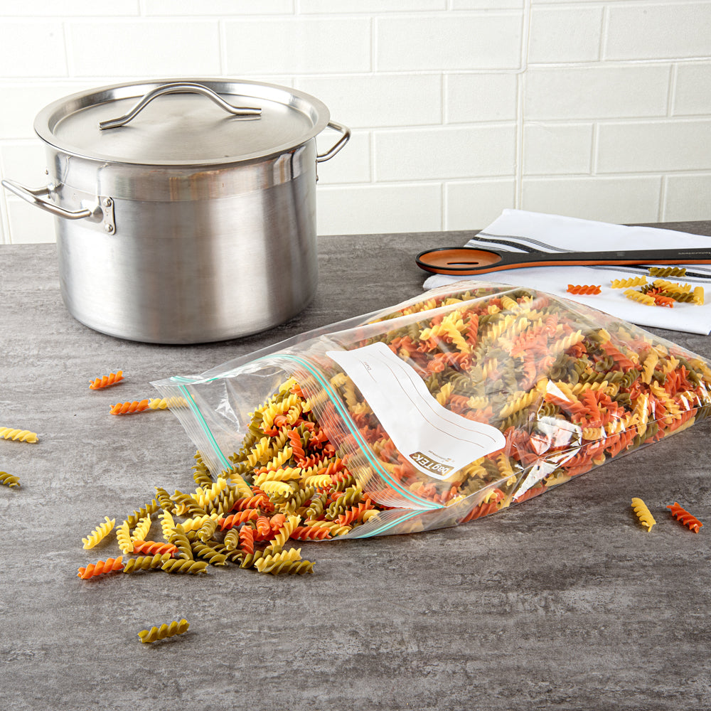 Bag Tek 2 Gallon Clear Plastic Zip Bags with Double Zipper - BPA Free, Write-On Label (15 x 13 Inches) - 1000 Count Box for Food Storage, Organization & Shipping Supplies