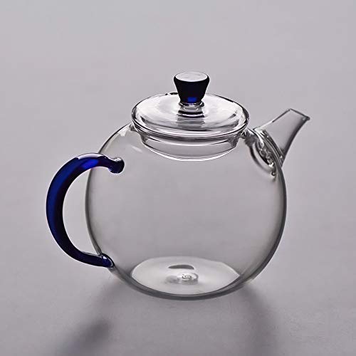 Heat-Resistant Glass Teapot with Filter - 250ml Transparent Kraft Tea Set for Flower Tea, White | Perfect for Home, Office & Gift Giving