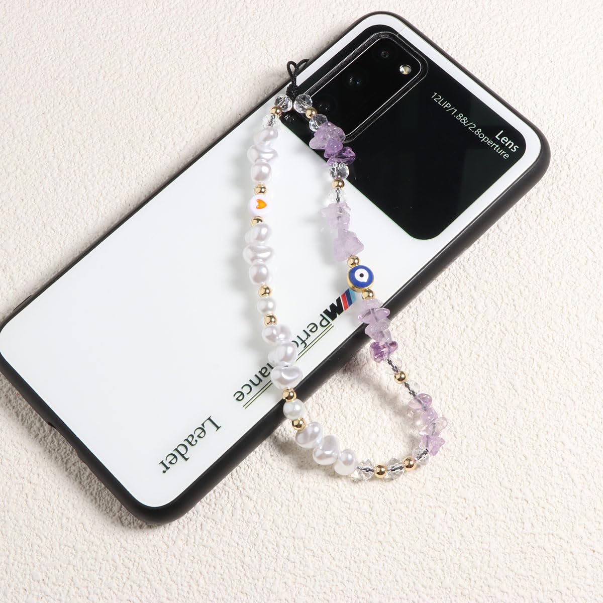 Evil Eye Phone Charm Strap - Beaded Crystal Phone Lanyard with Evil Eye Protection - Kawaii Preppy Phone Keychain for Women & Girls - Perfect for iPhone, Samsung, Keys & Backpacks