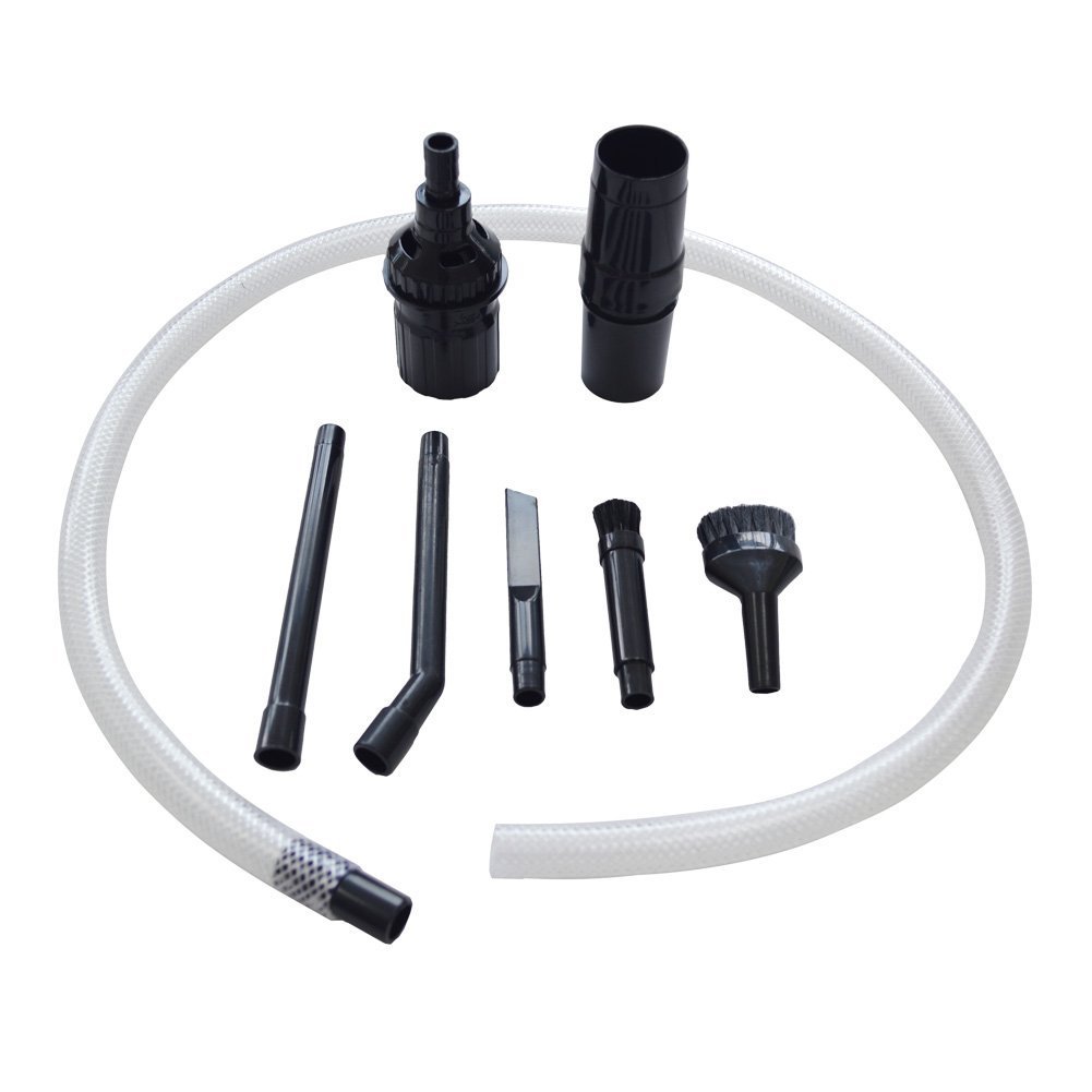 EZ SPARES 7-Piece Micro Vacuum Attachment Kit - Universal Vacuum Cleaner Accessories for Keyboard, Crevice & Tight Space Cleaning - Perfect for Home, Office & Car Detailing