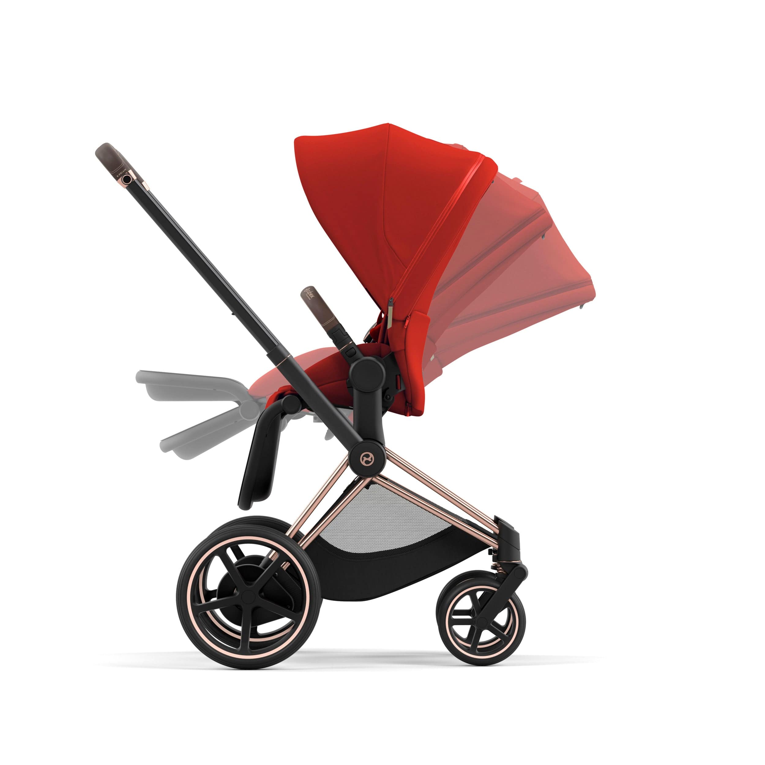 Cybex ePriam 2 Complete Stroller - Rose Gold & Brown Luxury Baby Stroller with All-Wheel Suspension | Perfect for City Walks, Shopping & Travel