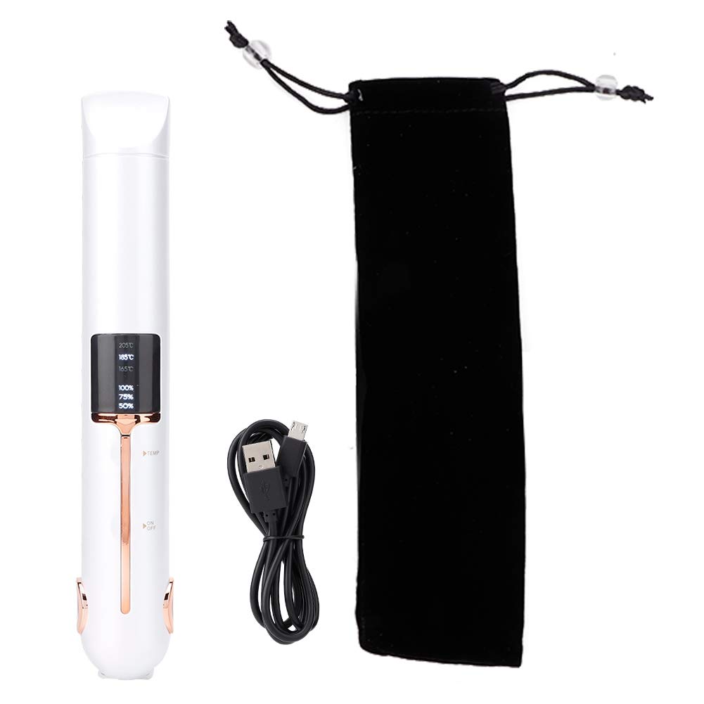 USB Rechargeable Cordless Hair Straightener with LED Display - Mini Flat Iron & Curler for Travel, Home & Salon Styling | Fast Heating Electric Hair Styling Tool