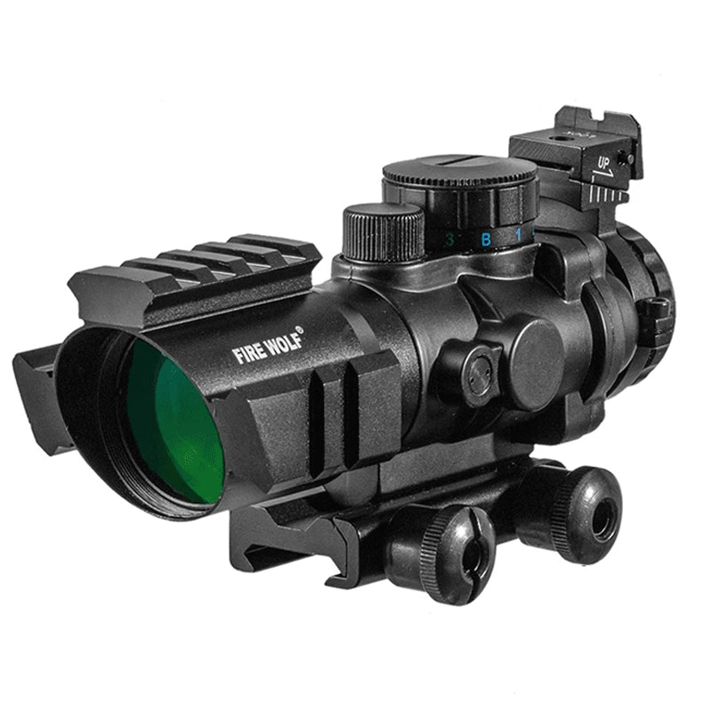 4x32 Red Dot Riflescope with Top Weaver Rail & 20mm Dovetail - Tactical Optical Sight for Hunting, Rifle, Airsoft - Perfect for Target Shooting, Outdoor Adventures & Tactical Training