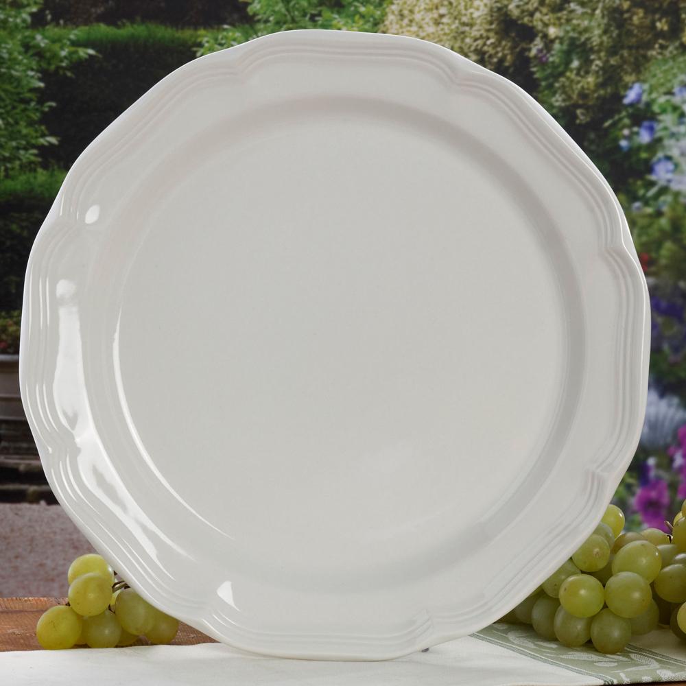 French Countryside® 12 Inch Buffet Platter - Elegant Ceramic Serving Tray for Entertaining, Holiday Dinners & Rustic Table Decor