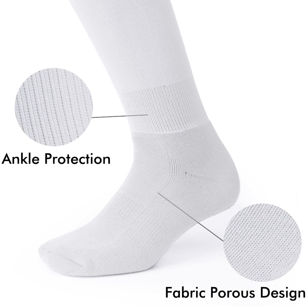 IXI Over Knee Cotton Socks for Women - Soft Thick Athletic Long Socks with Non-Slip Grip - Perfect for Running, Yoga, Workout & Winter Warmth