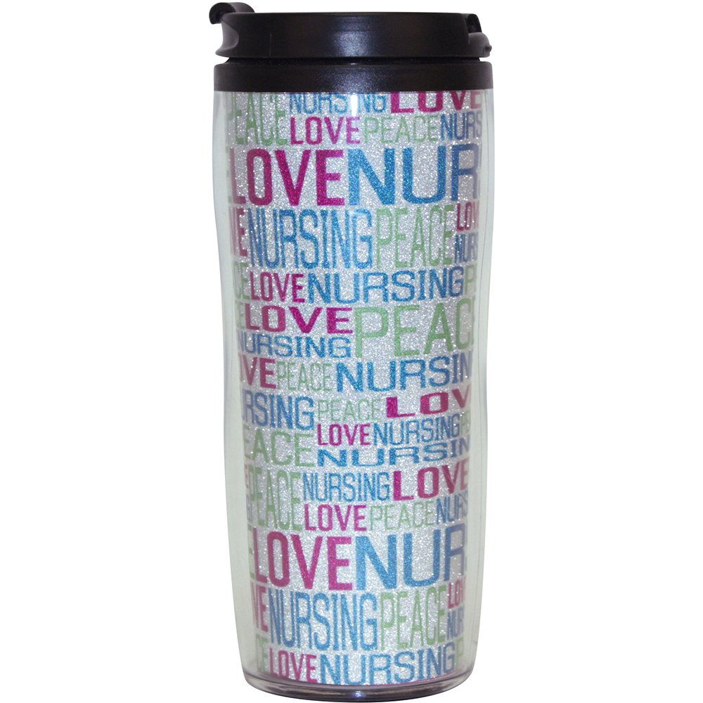 Scrub Stuff Peace Love Travel Mug - Insulated Coffee Cup for Nurses, Teachers & Travel - Perfect for Hot & Cold Drinks On The Go