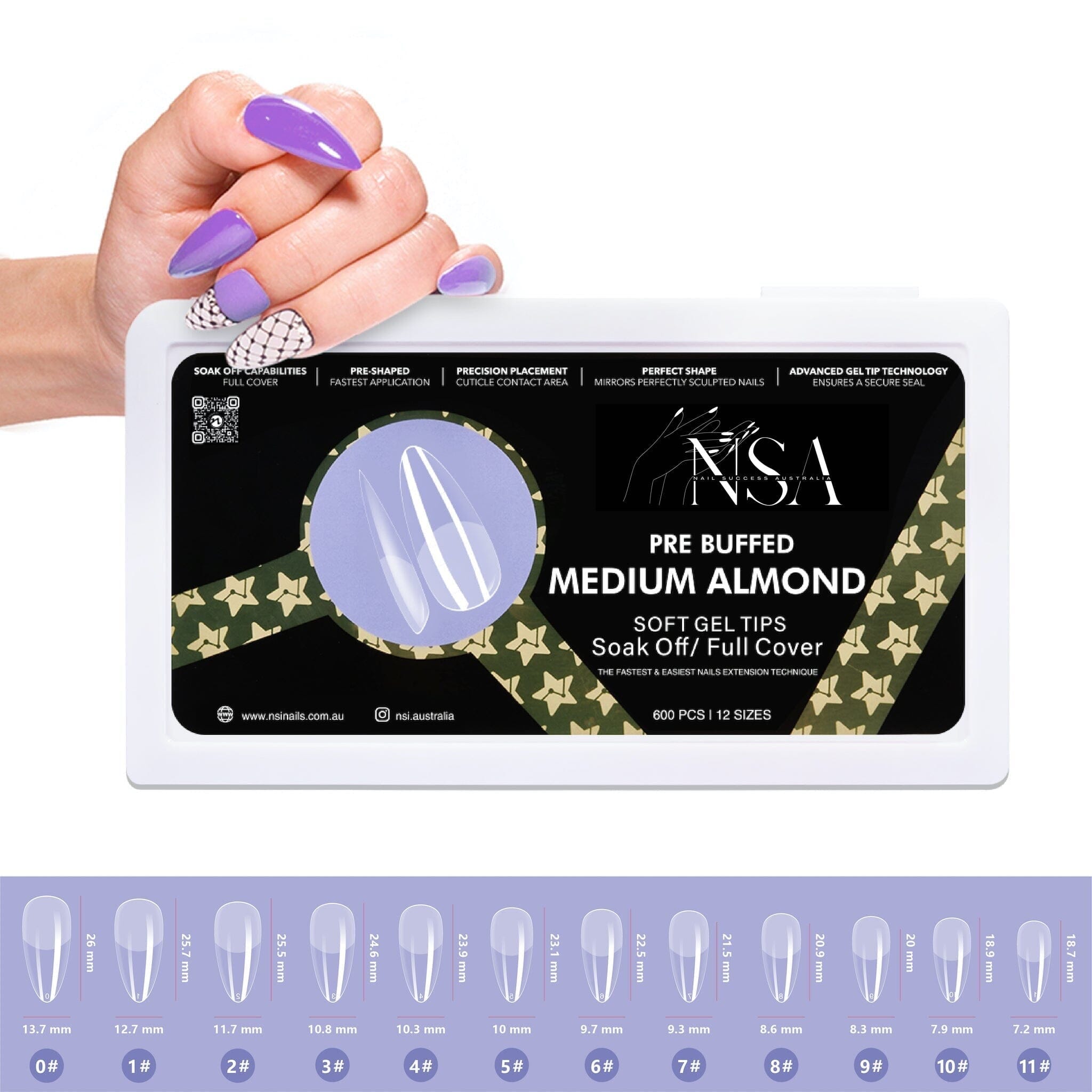 Gel Nail Extensions - Pre Buffed Tips for Strong & Natural-Looking Nails | Perfect for DIY Manicures & Salon Quality Results