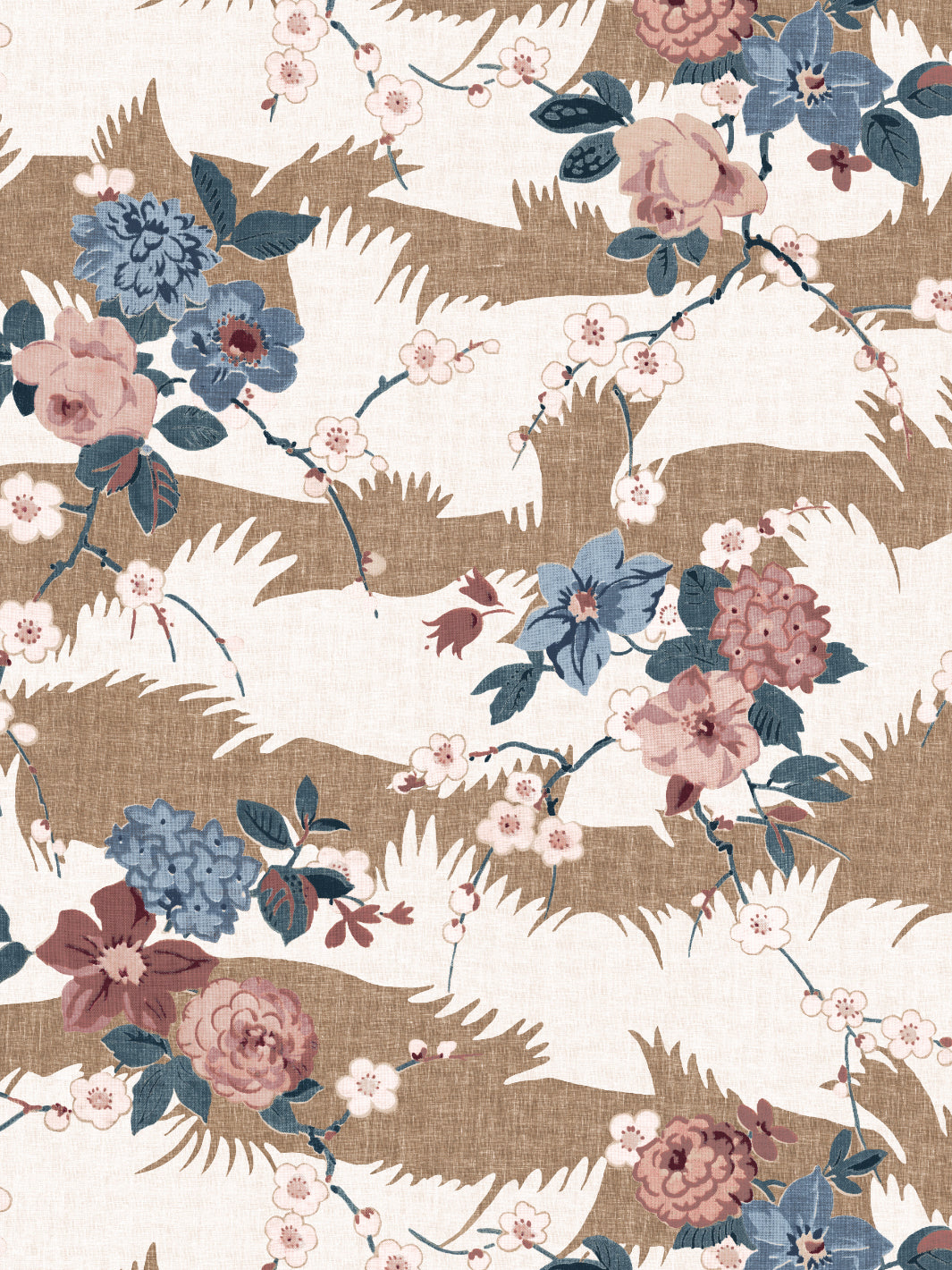 Nathan Turner Dora Chintz Wallpaper - Saddle Pink Floral Pattern | Perfect for Bedroom, Living Room & Nursery Decor