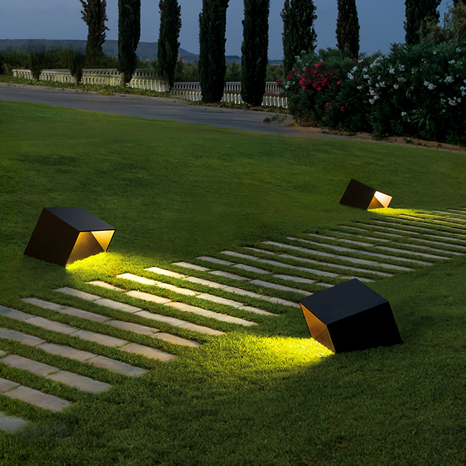 Solar Powered LED Cube Garden Lights - Waterproof Outdoor Decorative Lighting for Patio, Yard, Pathway & Landscape - Warm White & Cool White Options