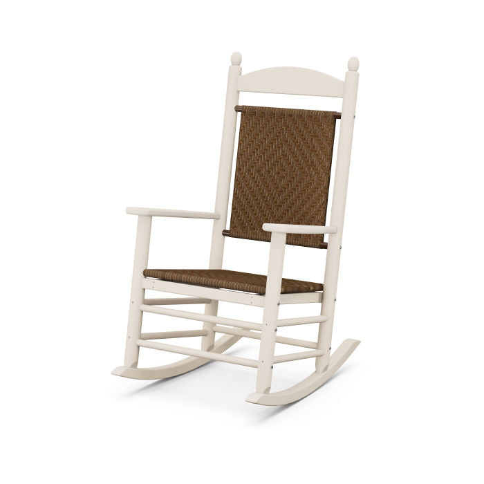 POLYWOOD Jefferson Woven Rocker - All-Weather Outdoor Rocking Chair with UV Protection | Perfect for Patio, Garden, Porch & Poolside Relaxation