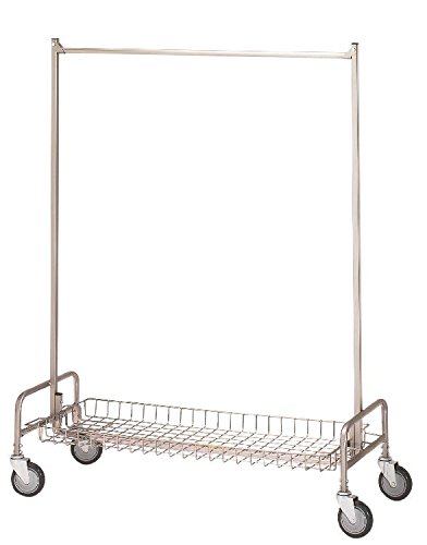 704 Garment Rack Basket Shelf - Storage Organizer for Clothes, Shoes & Accessories | Perfect for Closet, Laundry Room & Retail Store Organization