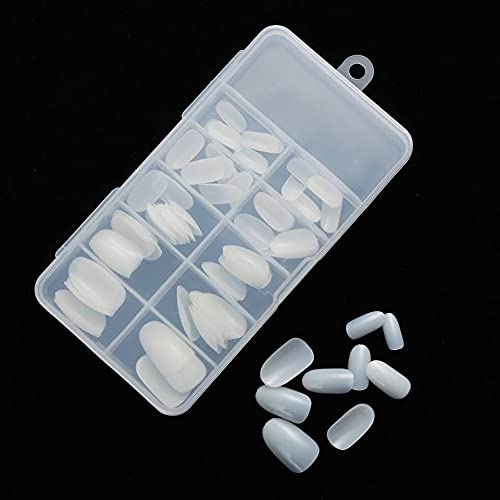 100 Pcs Acrylic Artificial Nails Set with 3gm Nail Glue & Storage Case - Full Cover Fake Nails for Manicure, Salon, Party & Special Occasions
