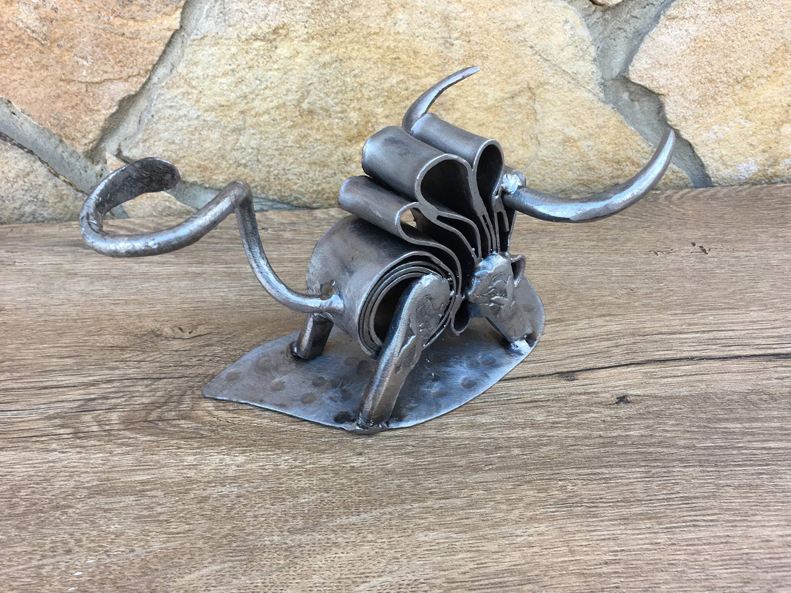 6th Anniversary Gift for Him - Personalized Iron Bull Statue | Unique Iron Wedding Anniversary Present | Customized Metal Home Decor for Couples, Office Desk, or Man Cave