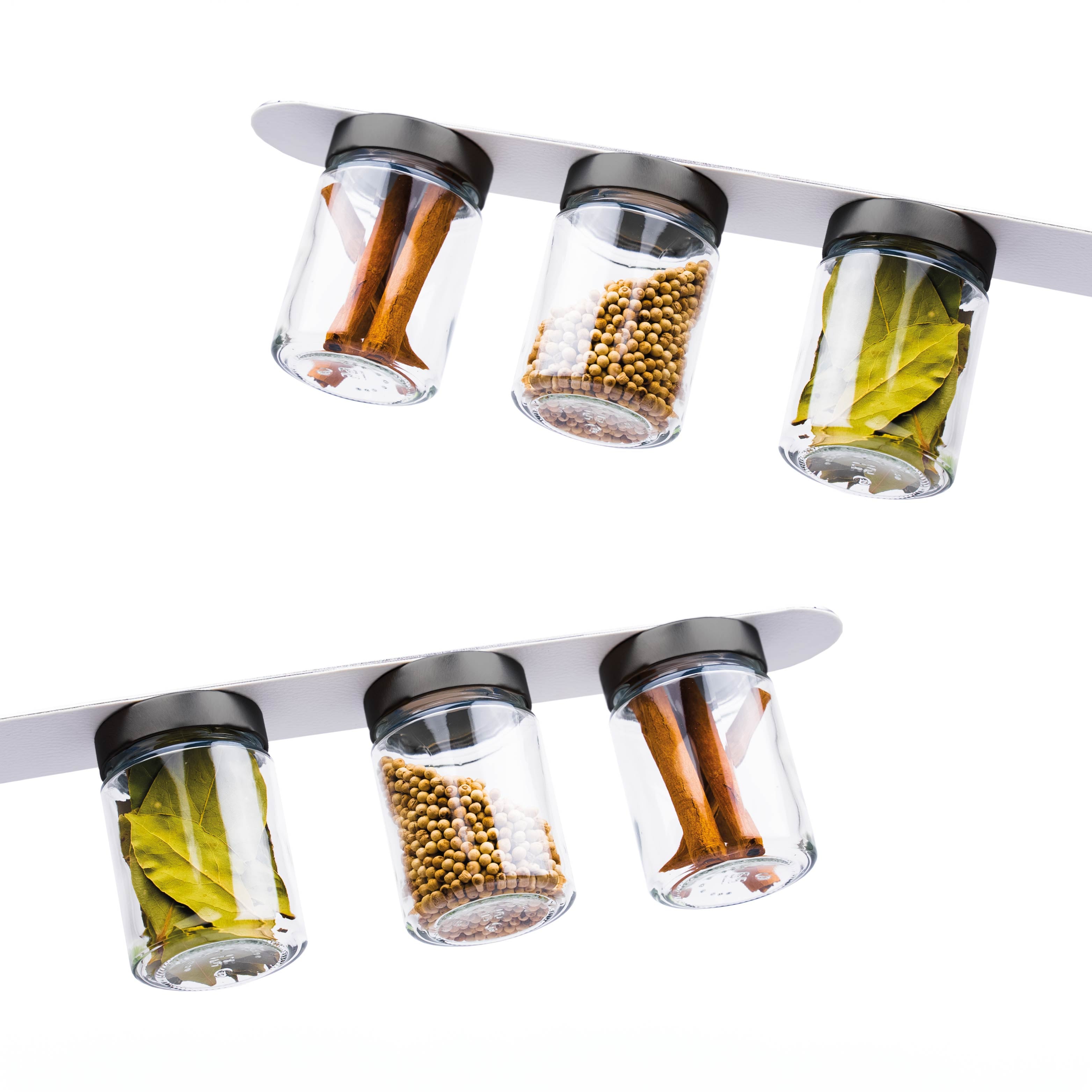 Premium White Magnet Spice Jars with Wooden Lid - 192ml (6.5oz) Glass Containers for Spices, Herbs & Seasonings - Perfect for Kitchen Organization & DIY Gift Ideas
