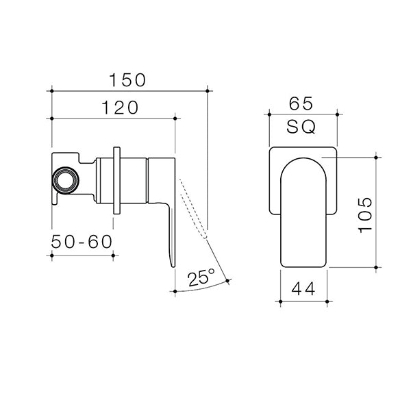 Caroma Urbane II Bath Shower Mixer - Square Brushed Nickel Finish - Modern Bathroom Faucet for Shower and Bathtub - Perfect for Home Renovation and Luxury Bathroom Upgrade