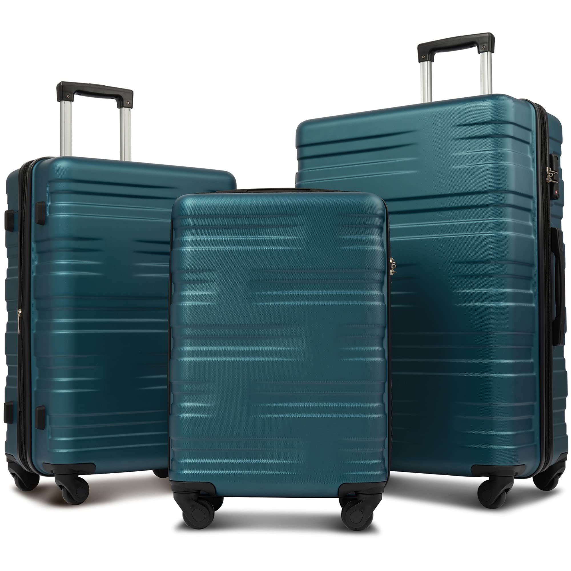 Flieks 3-Piece Expandable Spinner Luggage Set with TSA Lock - Lightweight 20/24/28 Inch Suitcases for Travel, Business Trips & Family Vacations