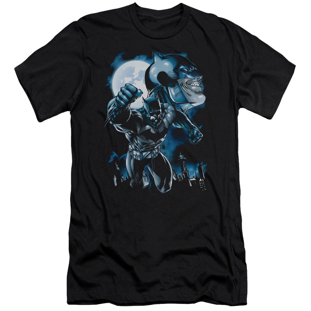 Batman Moonlight Bat Slim Fit T-Shirt - Size L for Men | Superhero Graphic Tee for Cosplay, Comic Con & Casual Wear