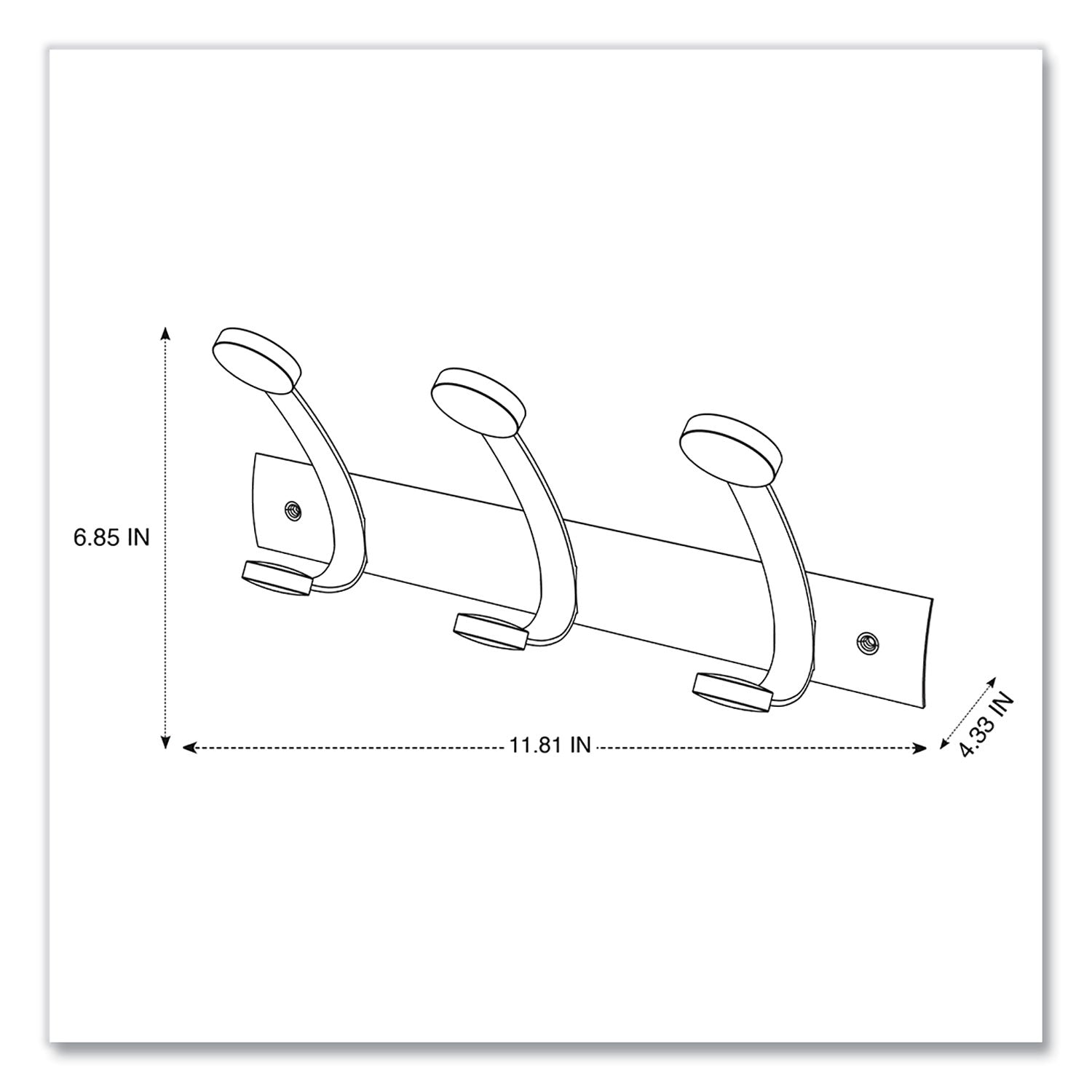 Alba™ Wooden Coat Hook - 3-Peg Wall Mounted Rack for Jackets, Hats & Bags - Brown/Silver Finish - 45 lb Weight Capacity - Perfect for Entryway, Mudroom & Bathroom Organization