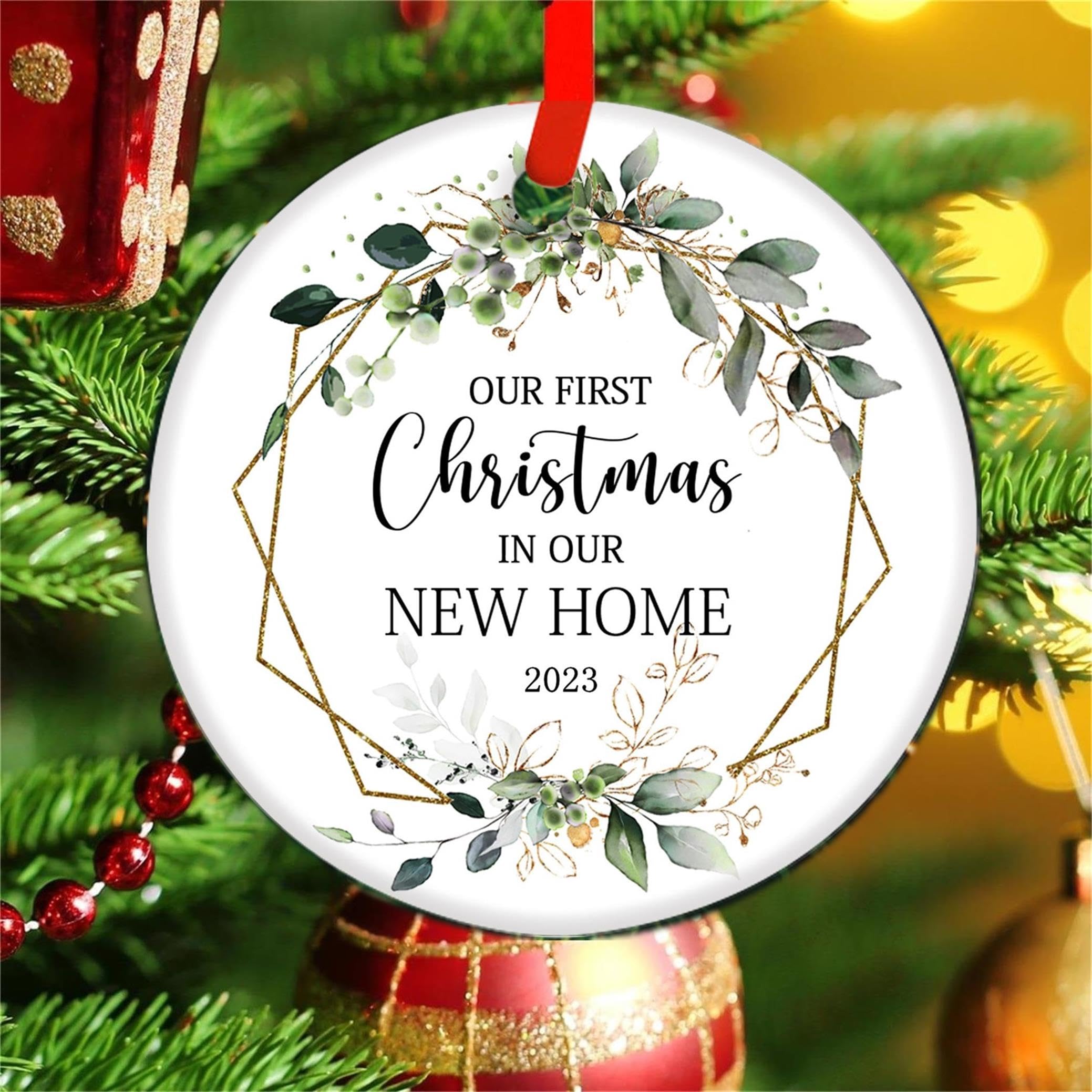 2024 Our First Christmas in Our New Home Ornament - Housewarming Gifts for Couples, New Home Decor, Christmas Tree Decoration | Perfect for First House Celebrations, Holiday Parties & Sweet Home Memories