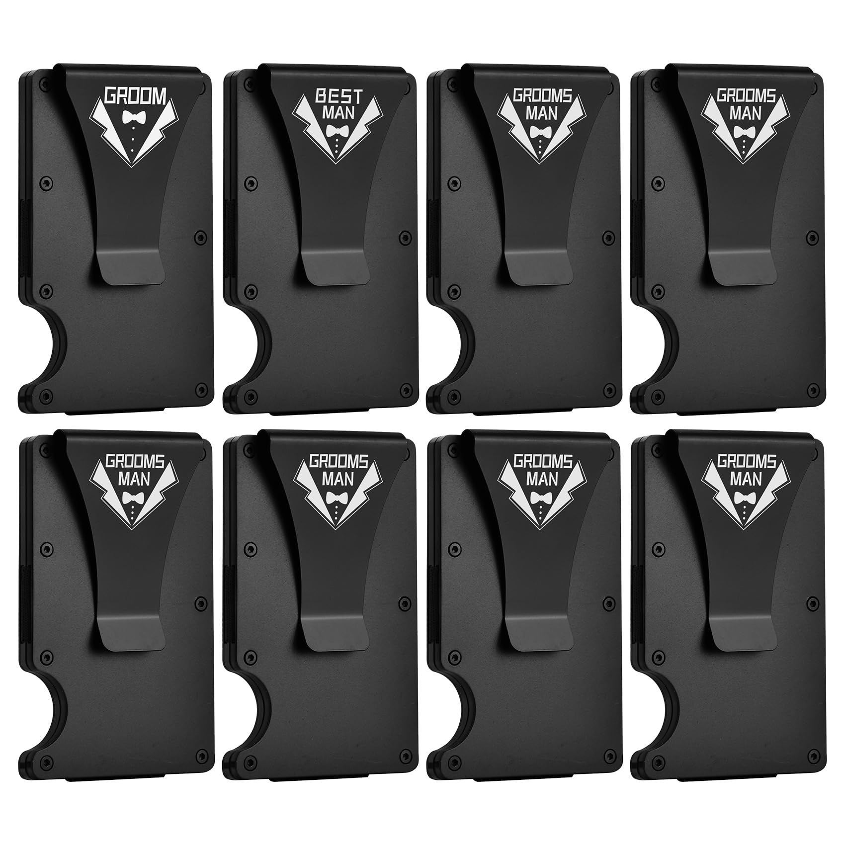 CARAKNOTS Engraved Slim Wallet for Men - Perfect Groomsmen Gifts, Groom Gifts from Bride & Wedding Proposal Gifts - Ideal for Bachelor Parties, Weddings & Special Occasions