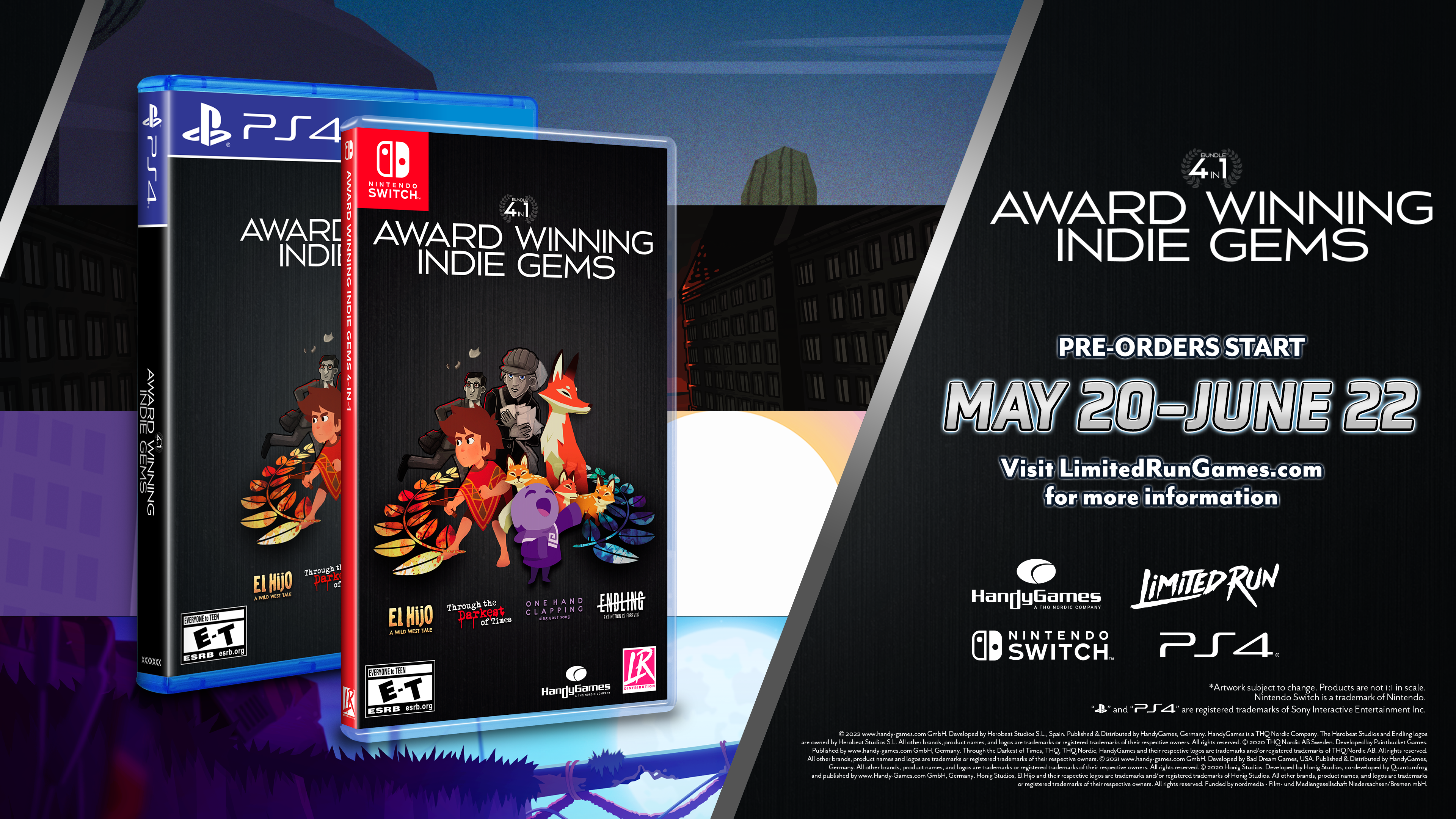 Award-Winning Indie Gems 4-in-1 Standard Edition - Nintendo Switch & PlayStation 4 Game Bundle | Perfect for Multiplayer Gaming and Family Entertainment