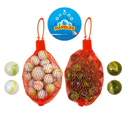 20-Piece Traditional Classic Glass Marbles Set for Kids - Vintage Game Toys with Storage Net | Perfect for Outdoor Play, Birthday Gifts & Classroom Rewards