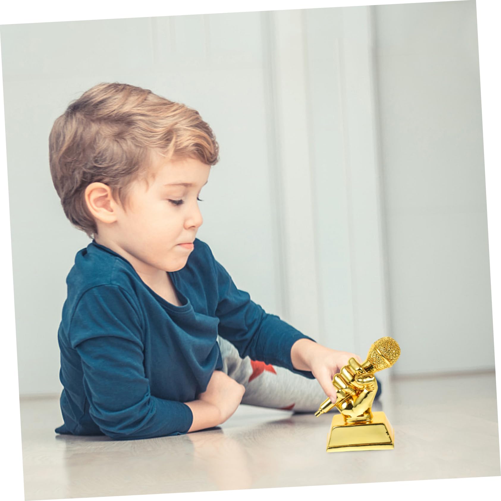 3Pcs Mini Microphone Trophies for Kids - Resin Singing Competition Awards, Musical Prize Microphones for Children's Crafts | Perfect for Talent Shows, School Events & Party Favors