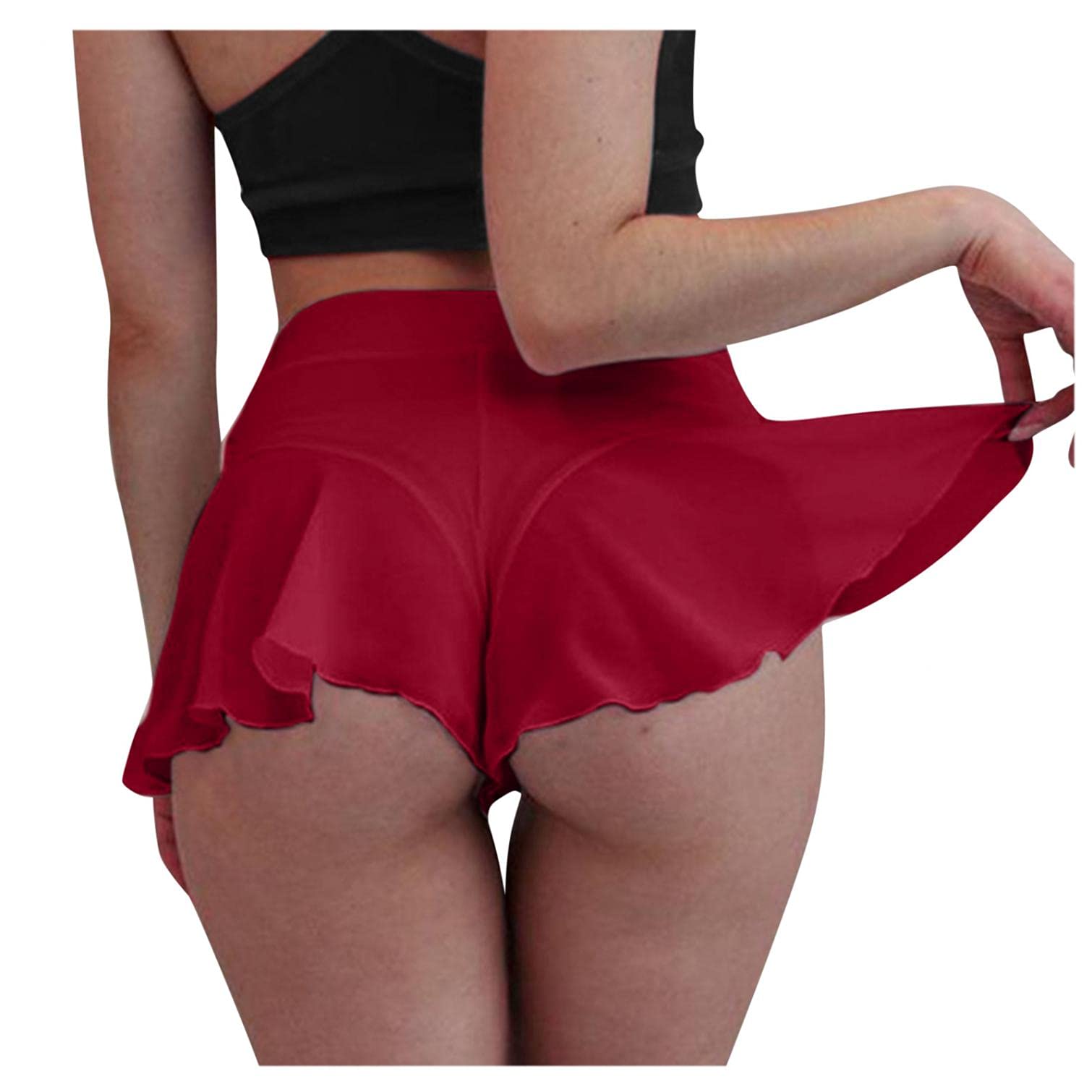 LURUA Women's High Waisted Athletic Shorts - Quick Dry Running Shorts for Gym, Yoga, Tennis & Workout | Ruffled Casual Summer Shorts with Comfort Fit | Perfect for Sports, Fitness & Outdoor Activities