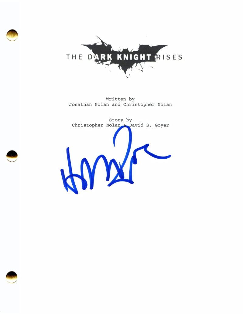 HANS ZIMMER Signed Autograph The Dark Knight Rises Full Movie Script - Oscar-Winning Film Score Composer (Inception, Interstellar, Dune) - Rare Collectible for Movie Memorabilia Fans & Home Theater Decor