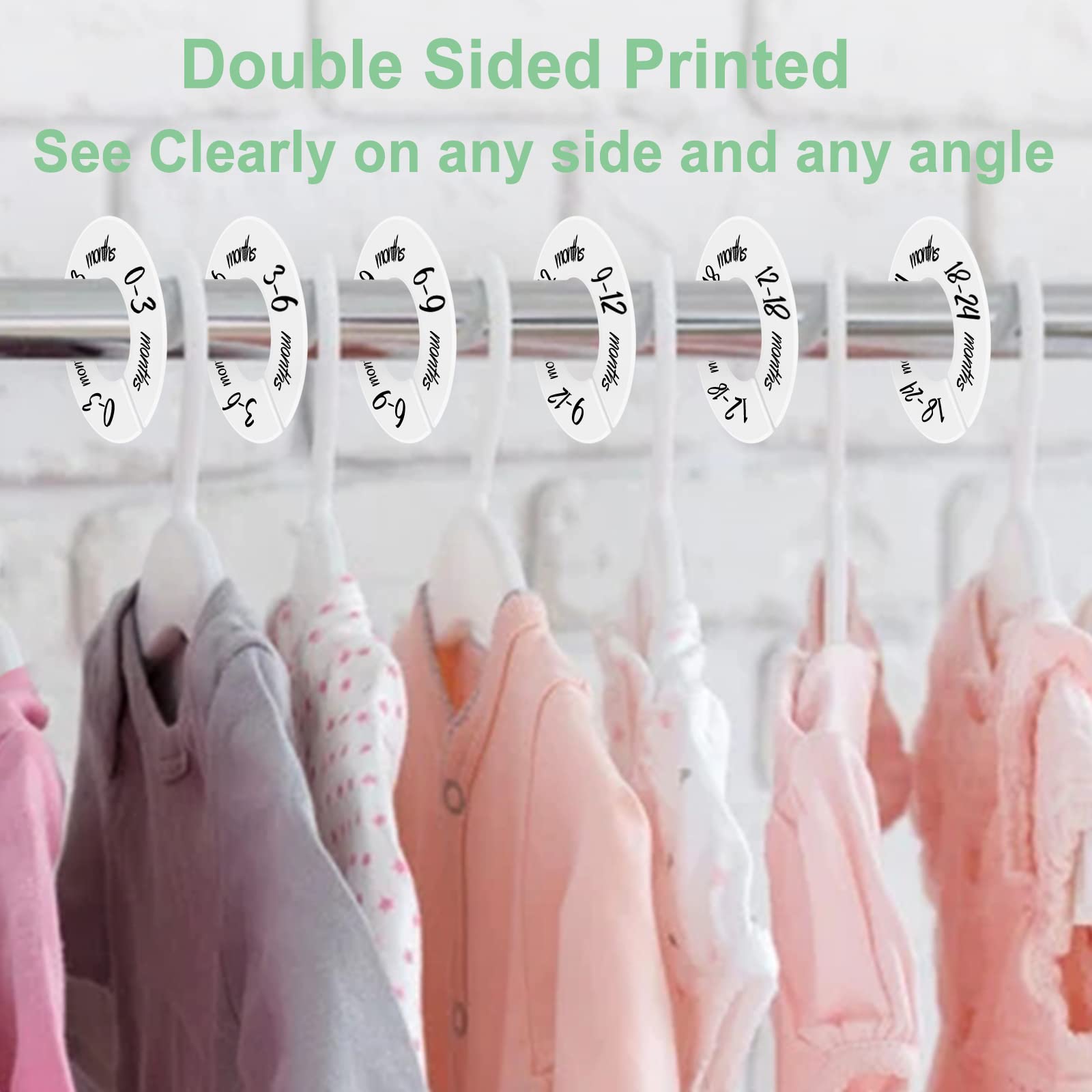 Pro Goleem Baby Closet Dividers - 6-Pack Unisex Nursery Organizer for Baby Clothes by Size & Age | Fits 1.5