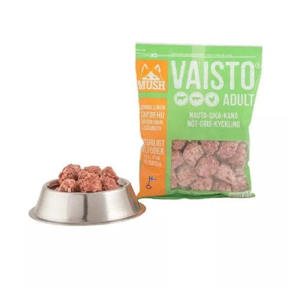 Premium Frozen Vaisto Beef, Pink Pork & Chicken Raw Dog Food - Grain-Free, High-Protein Natural Diet for Dogs - Perfect for Puppies, Adult & Senior Dogs - Ideal for Raw Feeding & Meal Prep