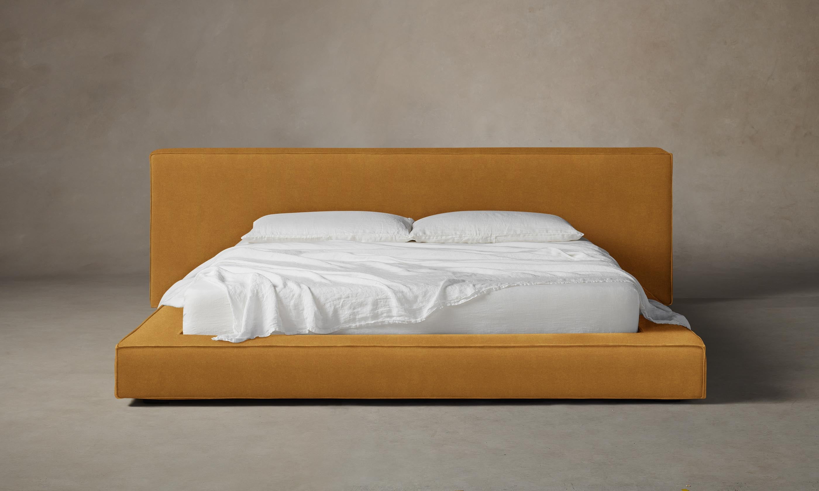 The Eldridge Bed - Premium Mohair Amber Upholstered Bed Frame for Luxurious Bedrooms | Perfect for Master Suites & Guest Rooms