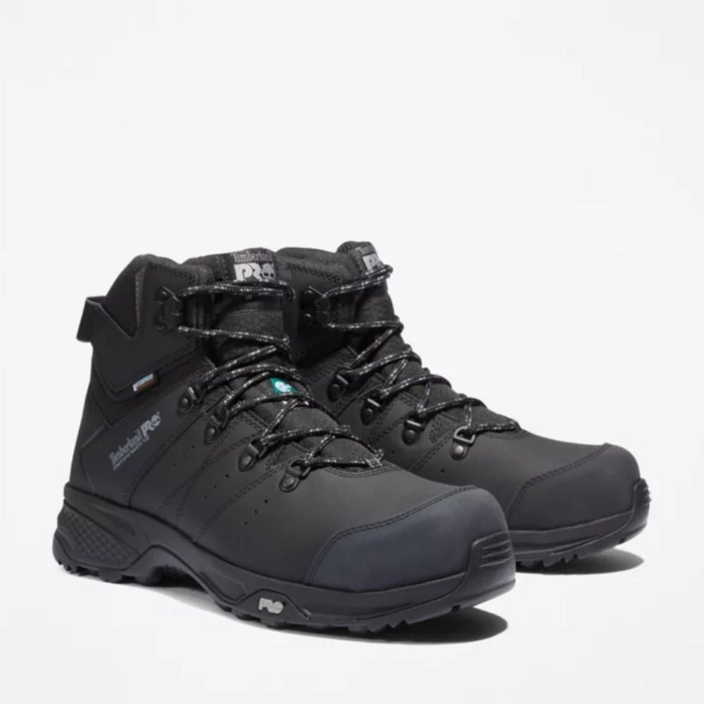 Timberland PRO Switchback Men's Waterproof 6-Inch Composite Toe Work Boots - TB0A2CB8001 Black | Durable Safety Shoes for Construction, Warehouse & Outdoor Work