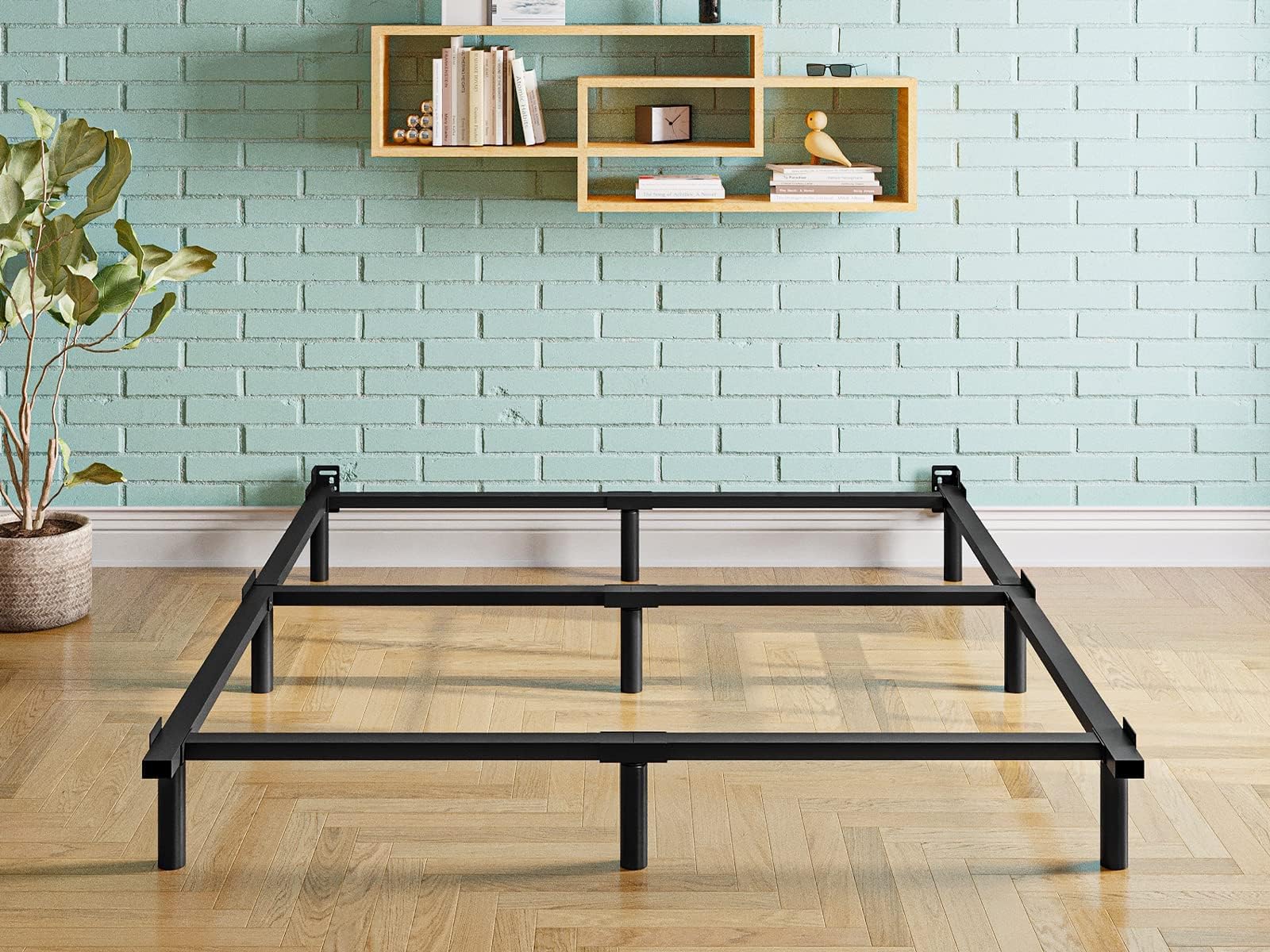 RLDVAY 7 Inch Heavy Duty Metal King Size Bed Frame - Noise Free, Quick & Easy Assembly for Box Spring - Black | Sturdy Support for Master Bedroom, Guest Room & Dorm