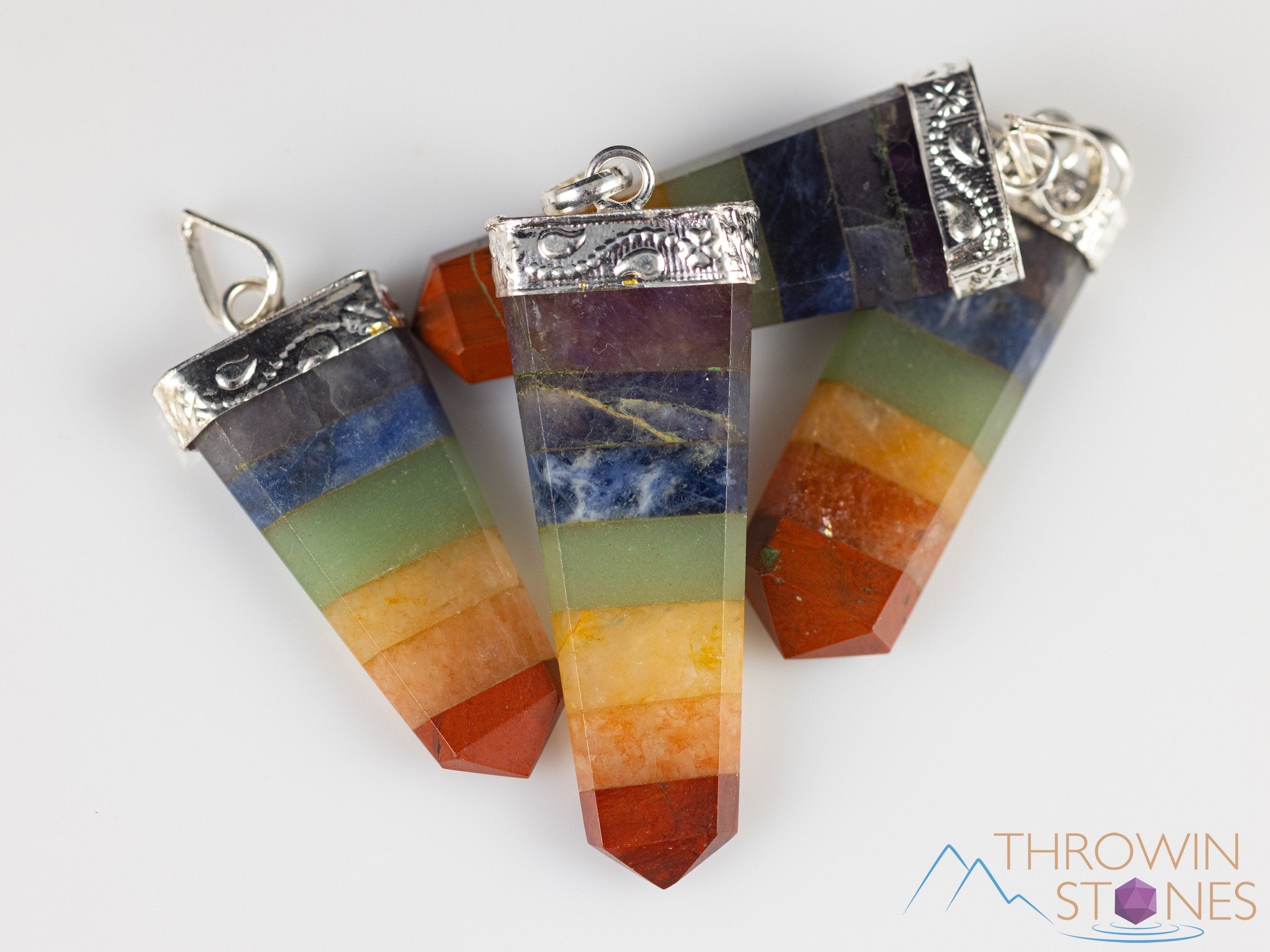 Rainbow Chakra Crystal Pendant Necklace - Handmade Healing Stone Jewelry with Natural Crystal Points (E2123) | Spiritual Healing, Meditation & Energy Balancing Accessory