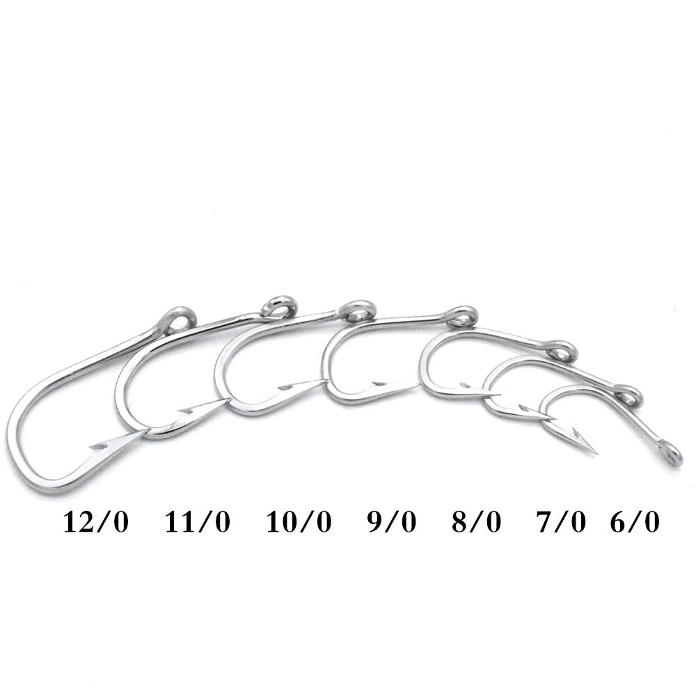 Extra Strong Stainless Steel Saltwater Fishing Hooks for Large Giant Shark, Tuna and Catfish - Heavy Duty Ocean Fishing Gear for Deep Sea & Offshore Angling