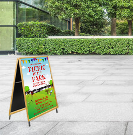 20x24 Wooden A-Frame Sign Holder with 1 1/4