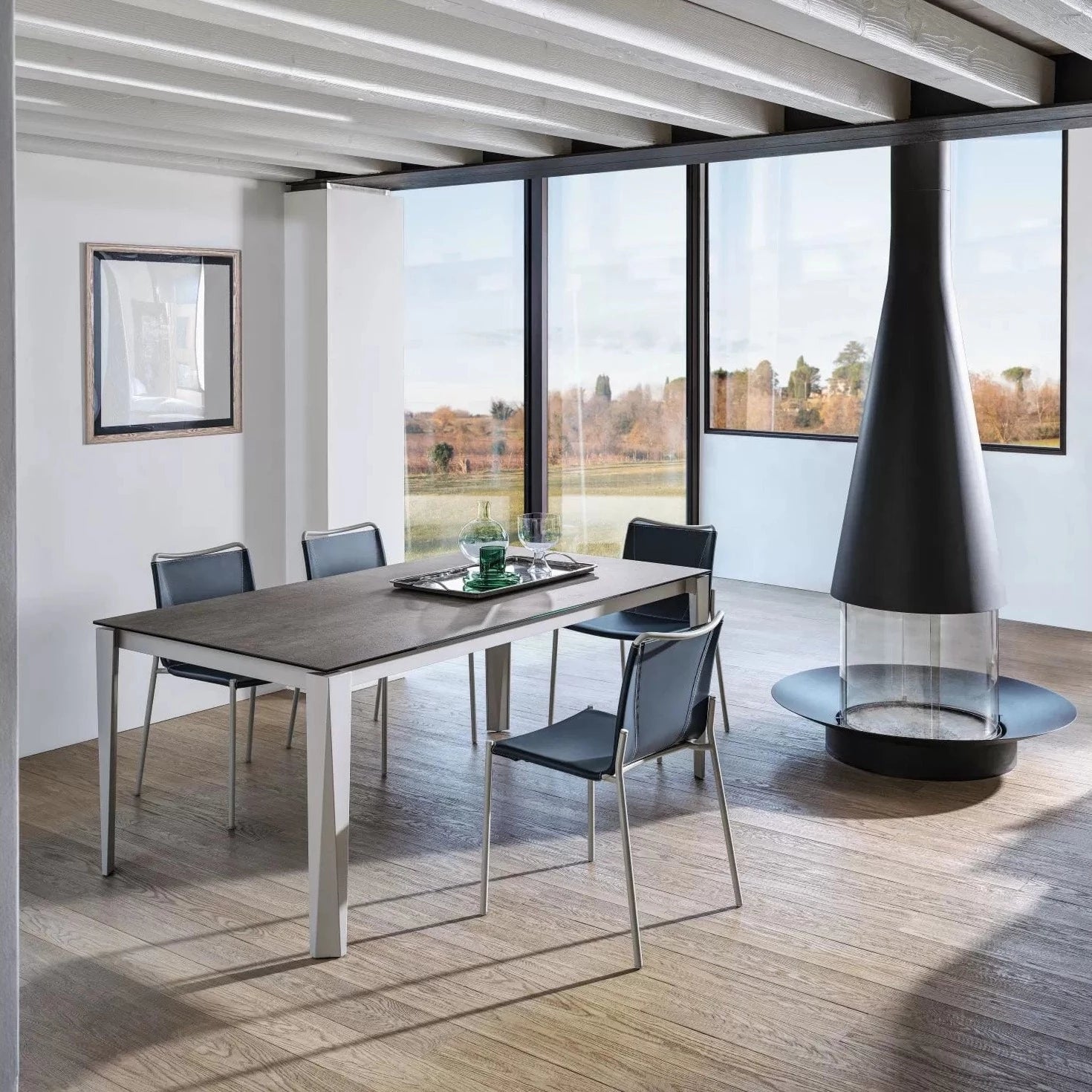 Extendable Marble & Ceramic Dining Table for Kitchen - Expandable Modern Dining Room Table for Small Spaces, Dinner Parties & Family Gatherings