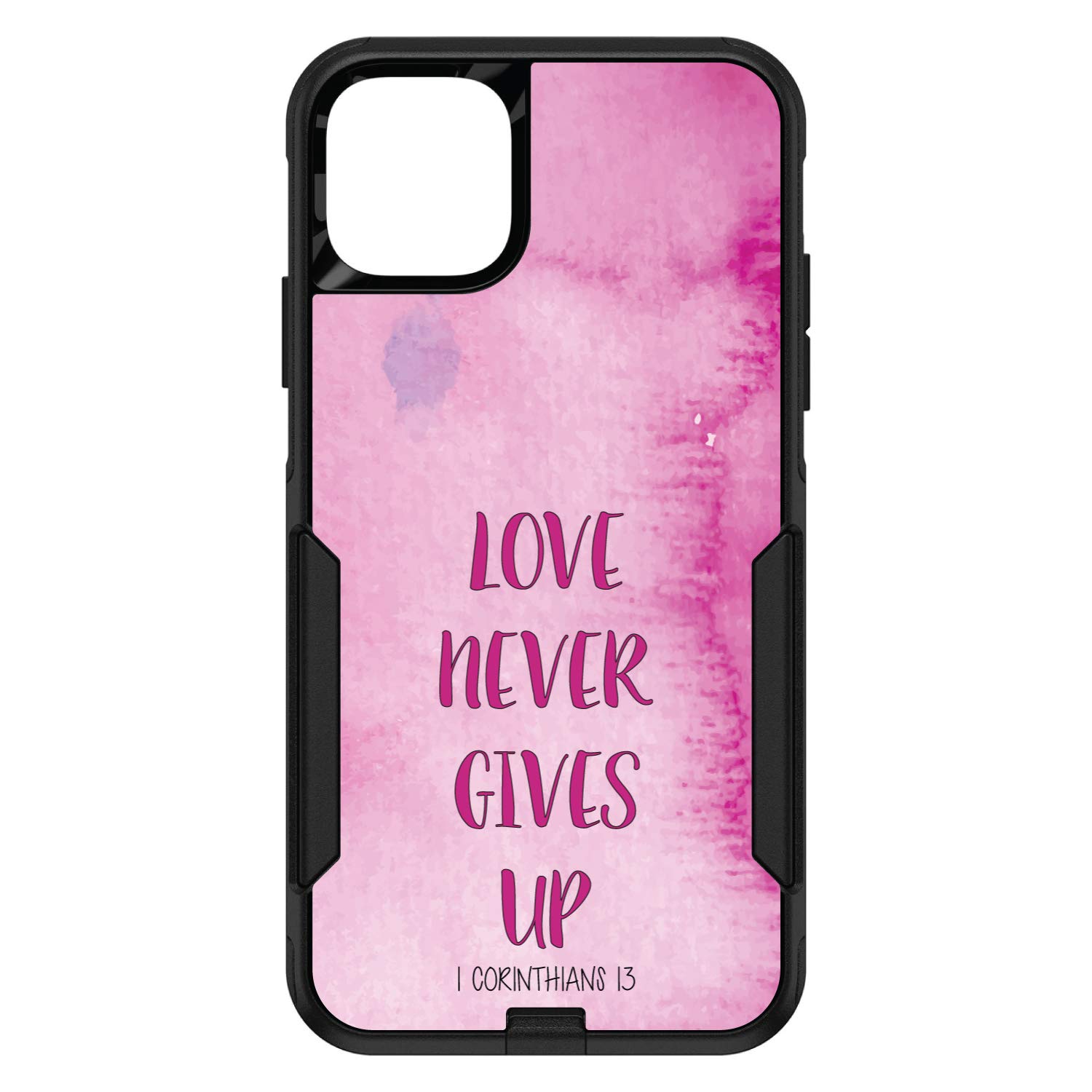 DistinctInk Custom Skin/Decal for OtterBox Commuter iPhone 11 Pro Max (6.5 Inch) - 1 Corinthians 13 Bible Verse - Christian Faith Accessory - Perfect for Church, Bible Study & Daily Inspiration