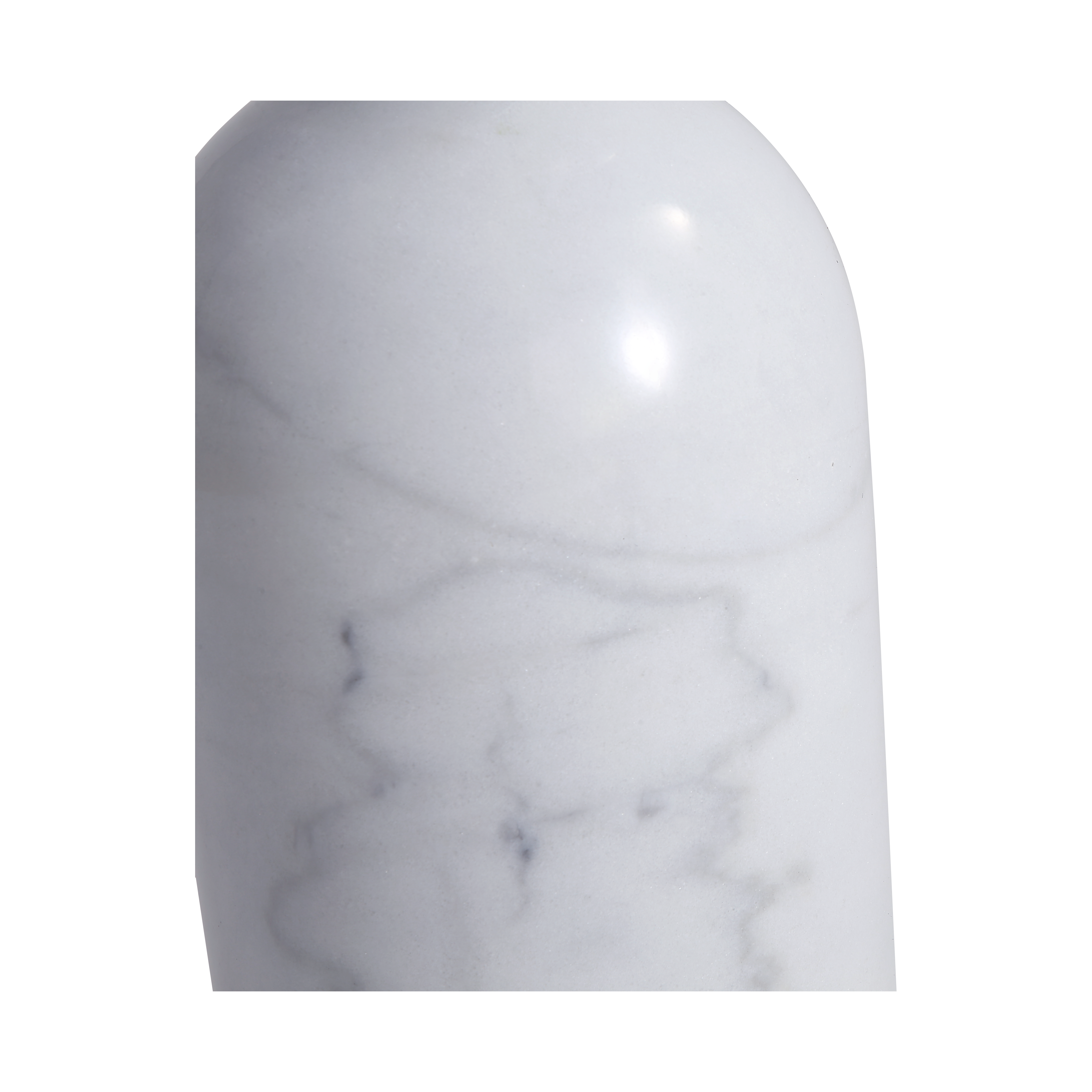 White Marble Apothecary Tall End Table - Elegant Side Table for Living Room, Bedroom & Office Decor